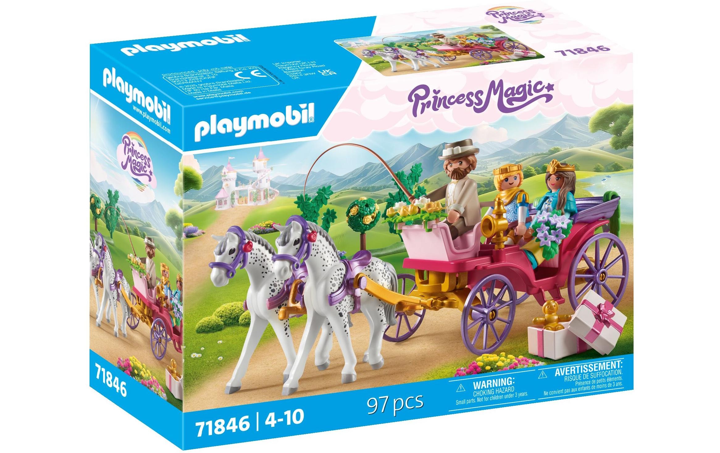 Image of Playmobil Spielbausteine "Princess Magic Kutschfahrt mit Prinzessin und Prinz 71846"