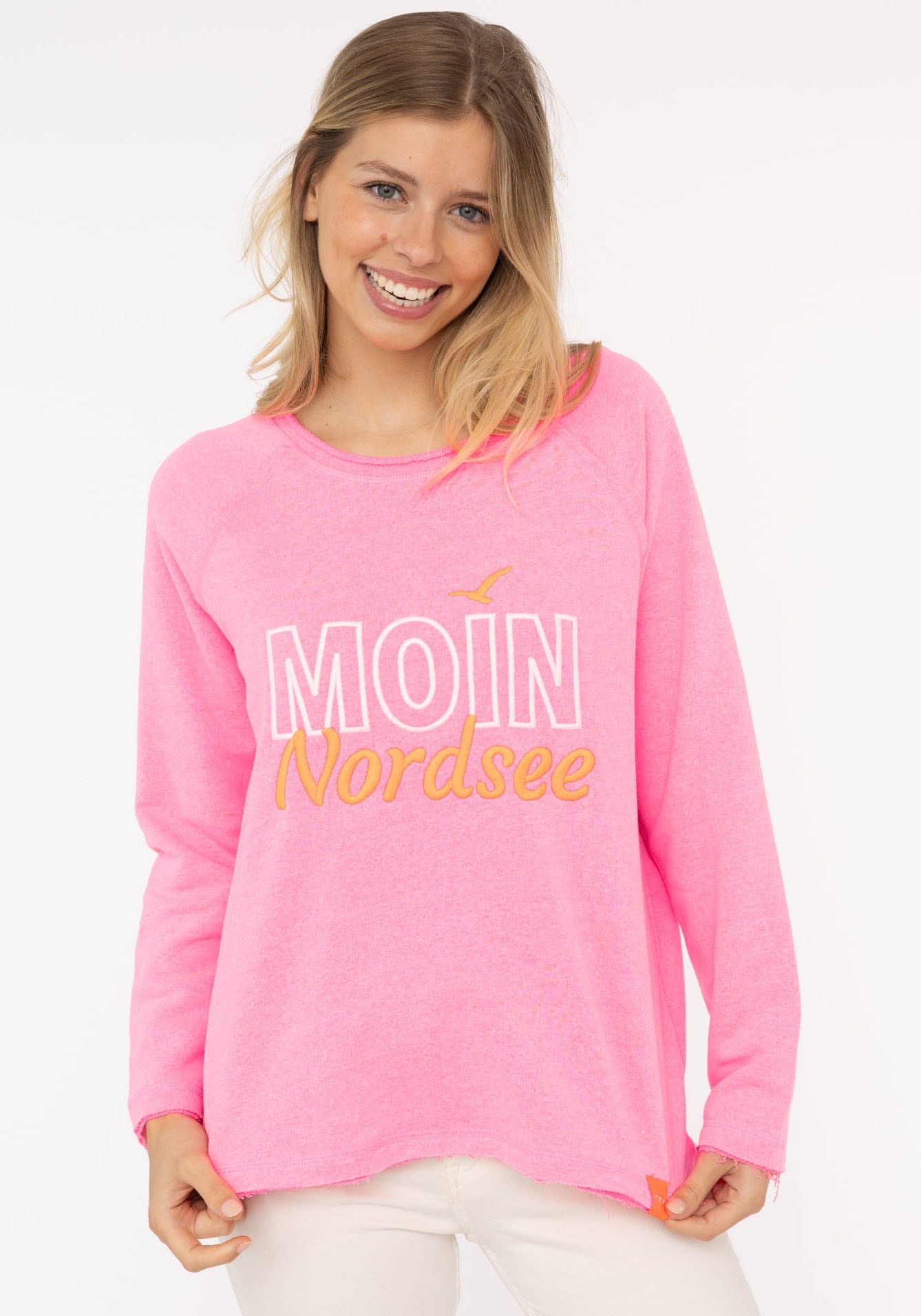 Image of Zwillingsherz Sweatshirt ""Moin Nordsee"", mit Used-Look Kanten