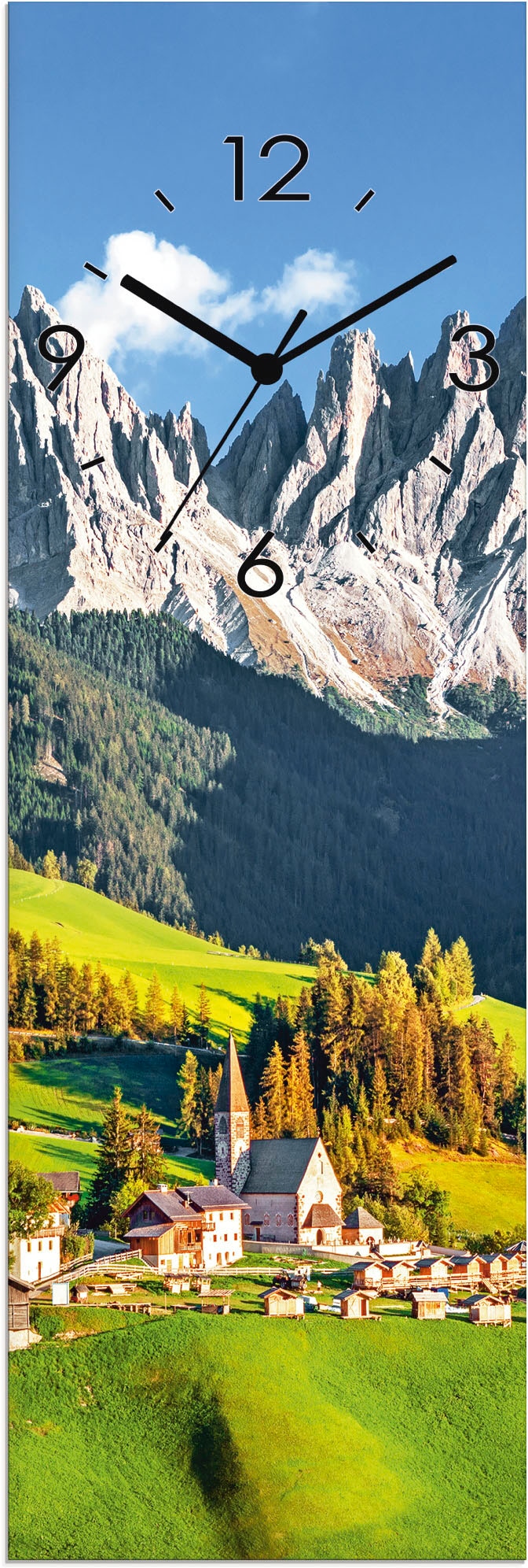 Image of Artland Wanduhr »Glasuhr Alpen Berge Santa Maddalena« bei Ackermann Versand Schweiz