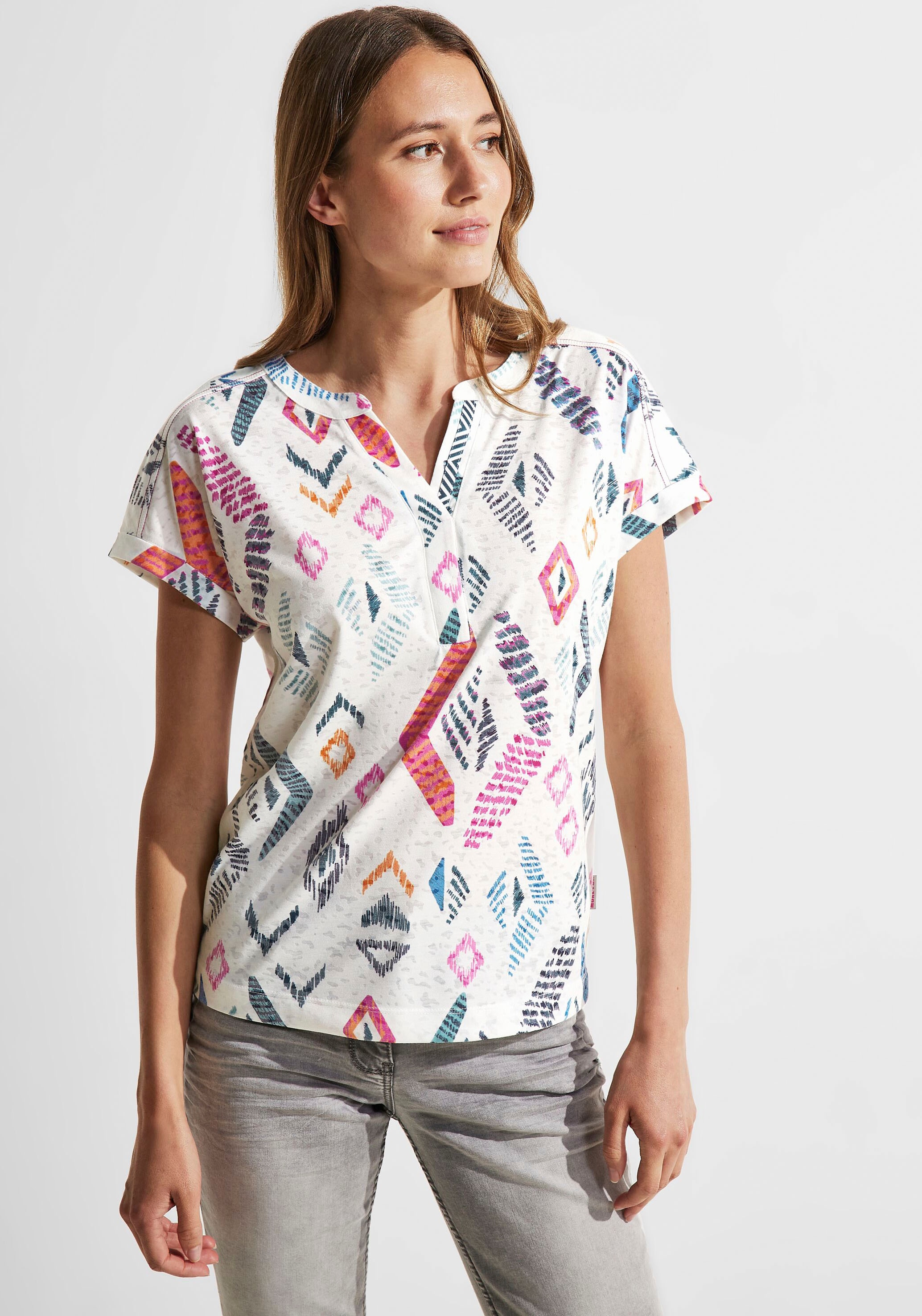 ♕ Cecil T-Shirt, Muster mit kaufen versandkostenfrei Ausbrenner