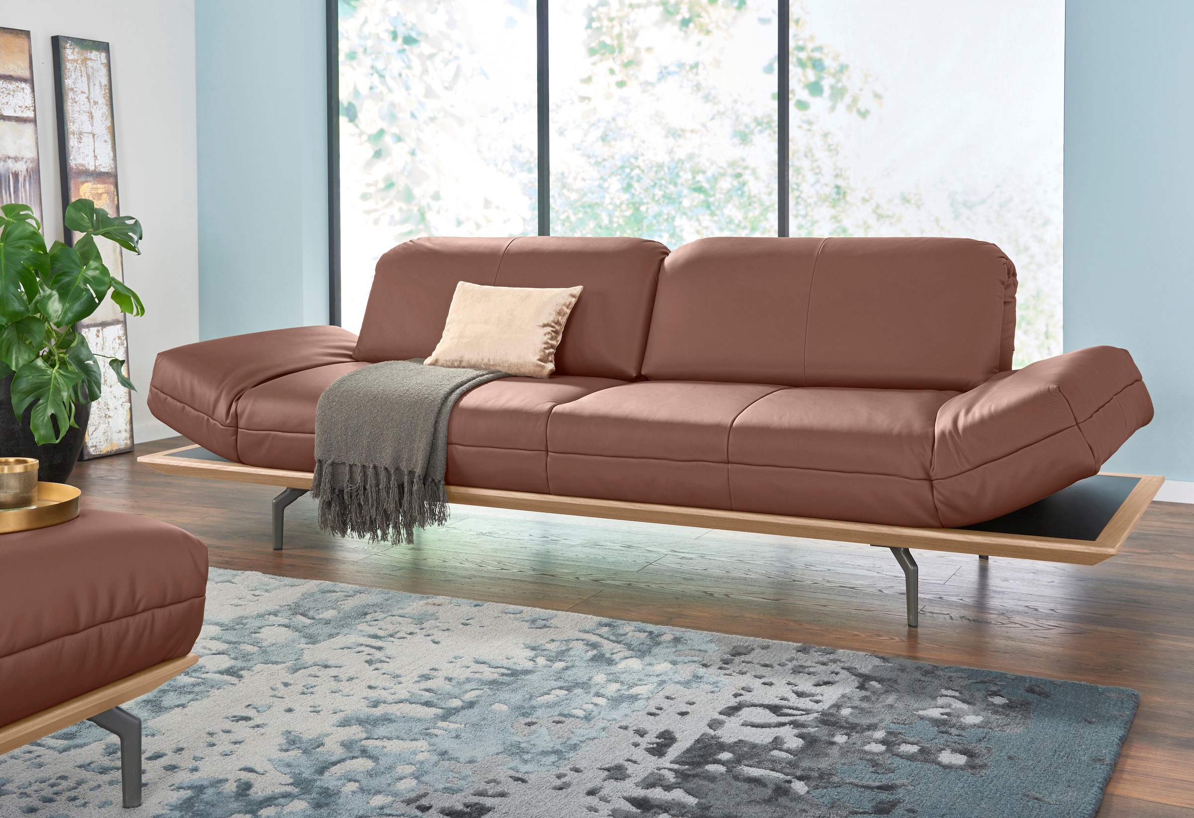 Image of Creation BY ROLF BENZ 3-Sitzer "CR.420, Designsofa, Loungesofa" in 2 Qualitäten, Holzrahmen in Eiche Natur oder Nussbaum, Breite 232 cm