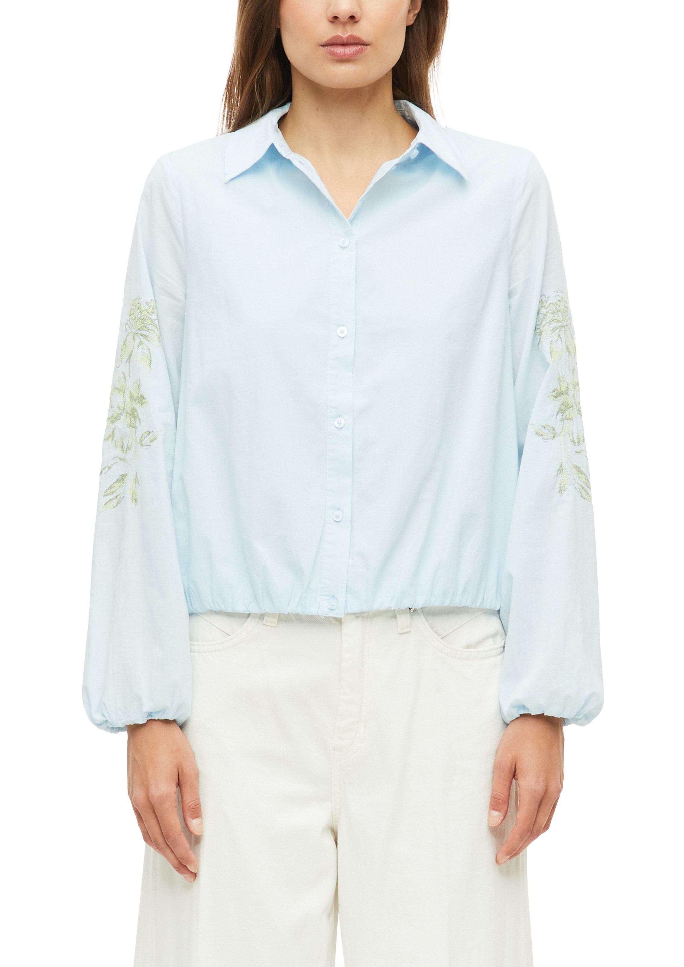Image of s.Oliver Langarmbluse mit floralen Stickereien an den Armen