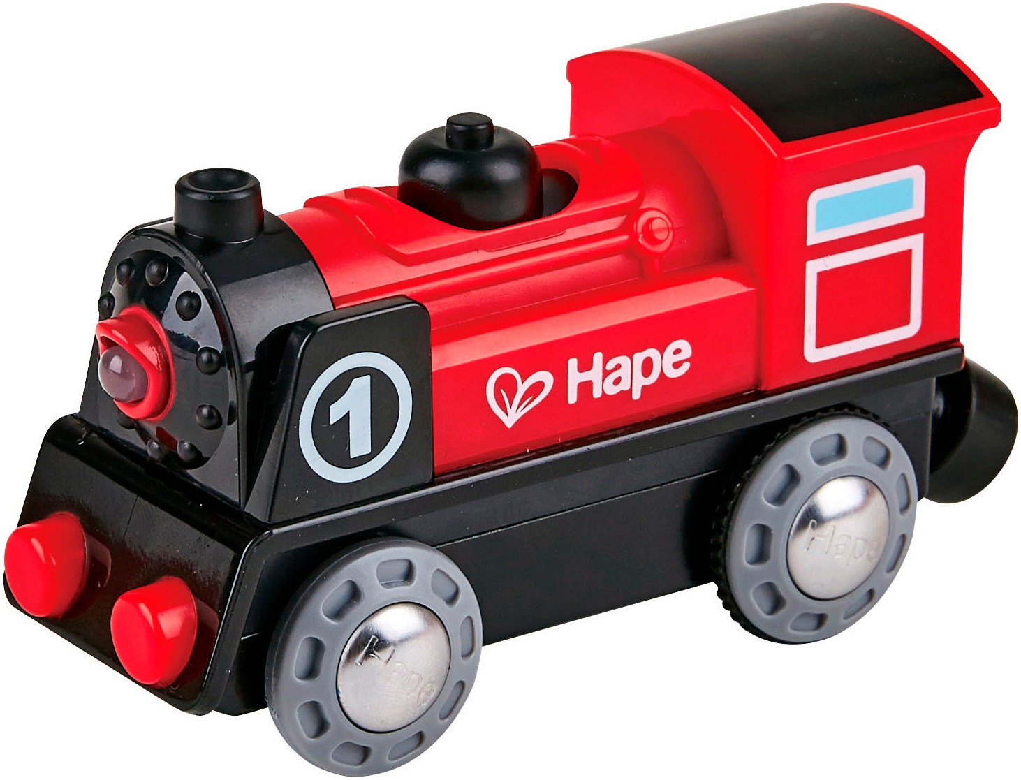 Image of Hape Spielzeugeisenbahn-Lokomotive "Batteriebetriebene Lokomotive Nr. 1" mit Licht- und Soundeffekt