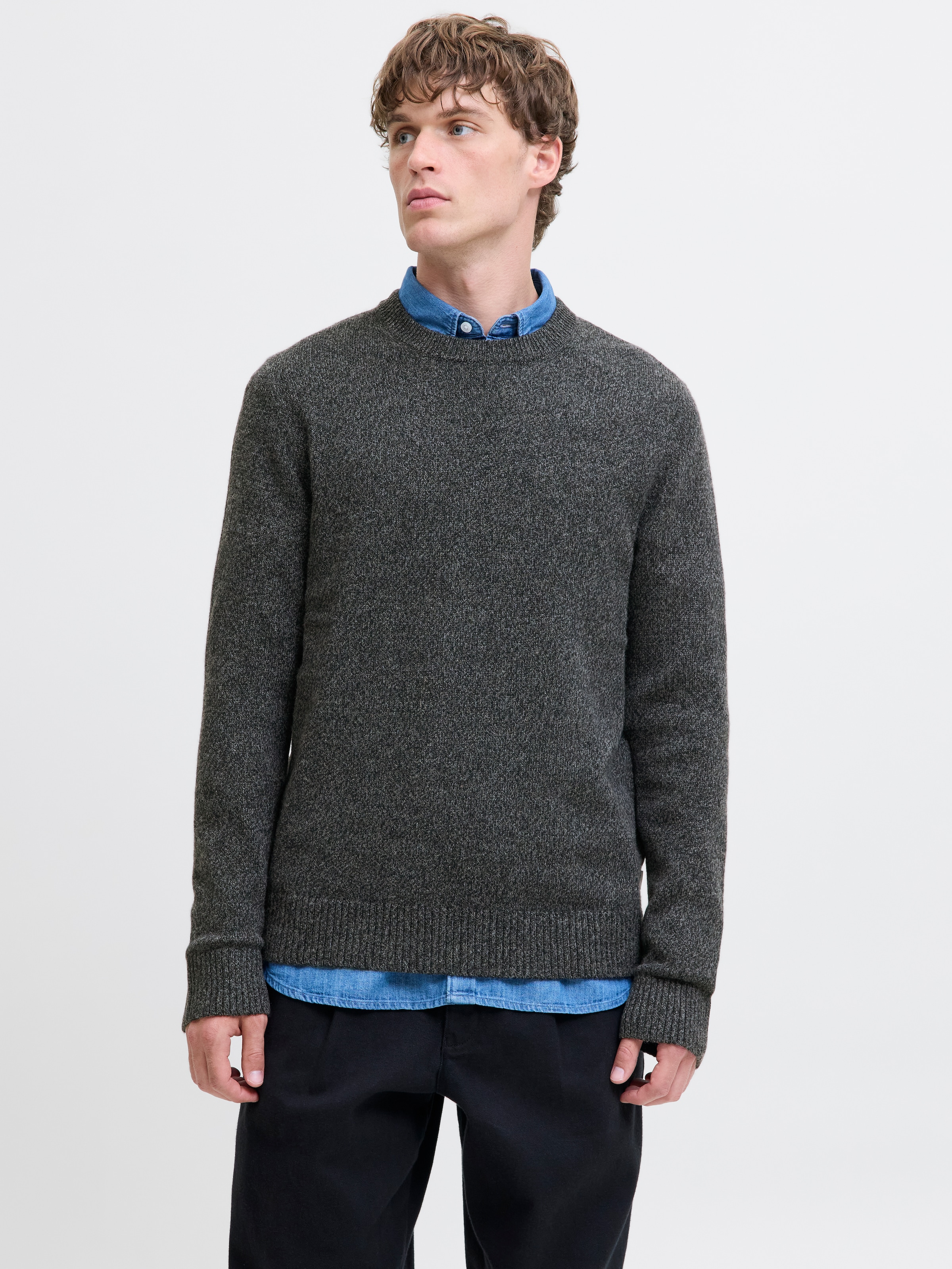 Image of Jack & Jones Rundhalspullover "JPRBLULAMBSWOOL KNIT CREW NECK"