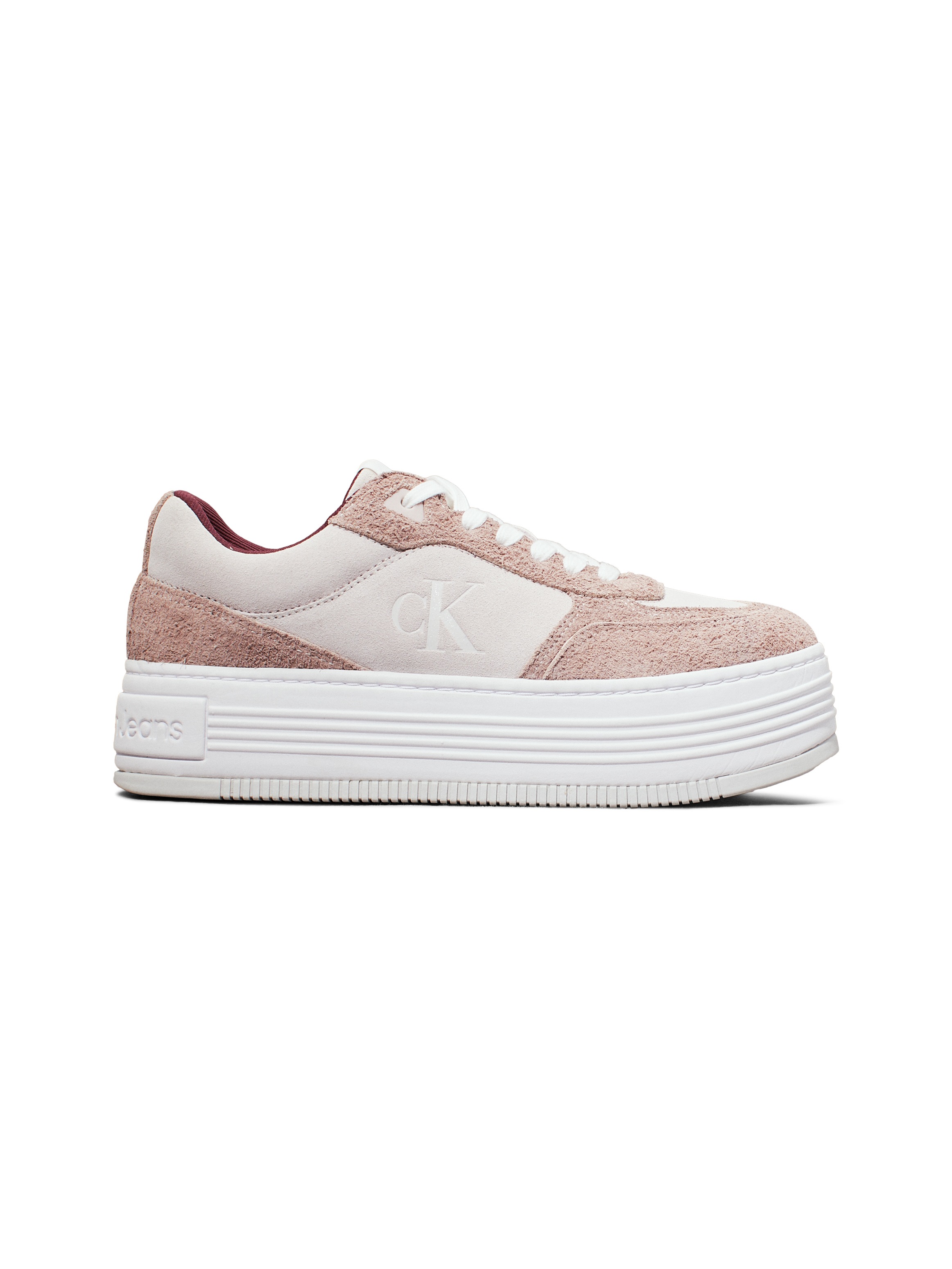 Calvin Klein Jeans Plateausneaker »BOLD PLATF LACEUP LOW MG SUEDE«, Freizeitschuh, Halbschuh, Schnürschuh mit seitlichem CK-Logo