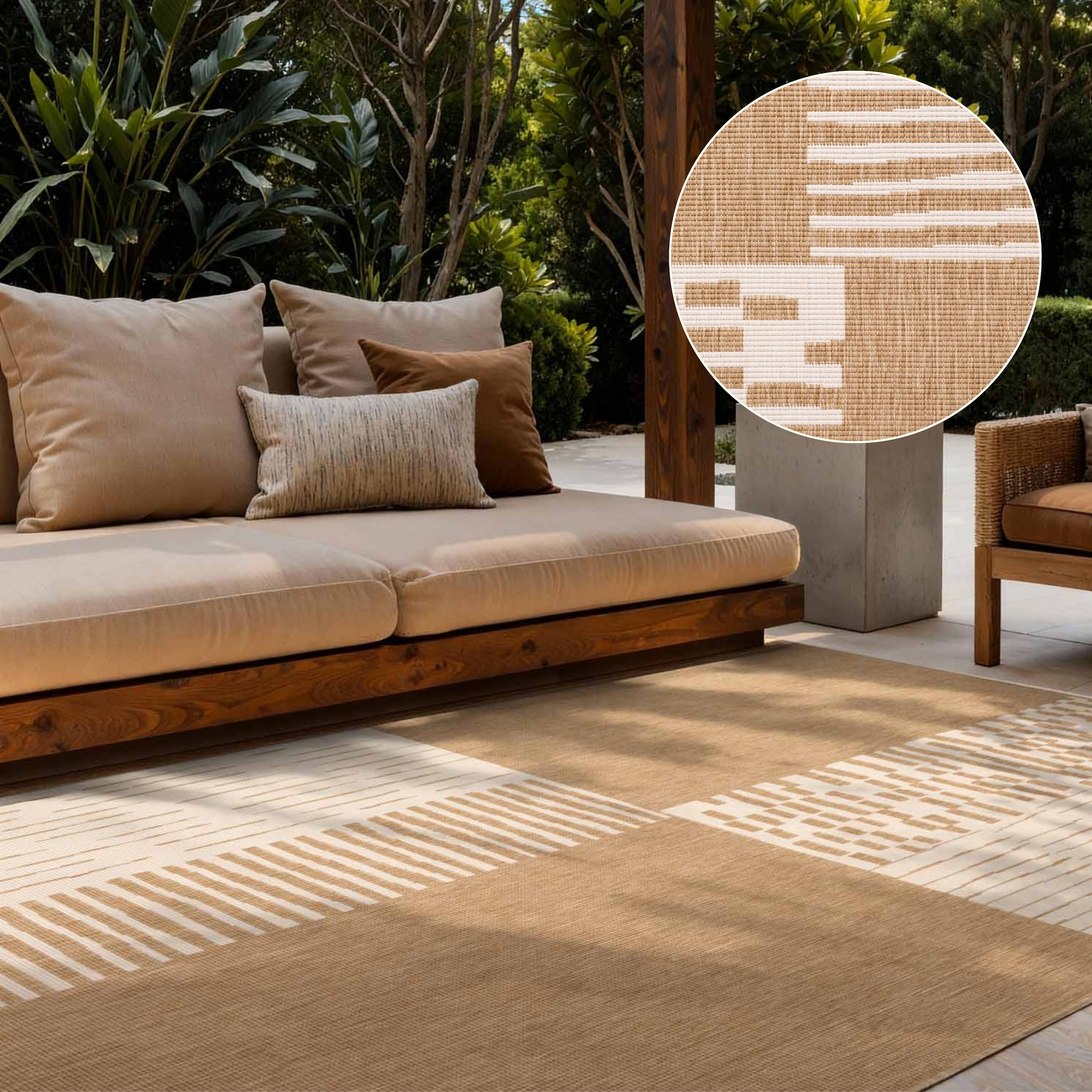 Ted Baker Tapis »Acacia , Wendeteppich« Rectangulaire 8 mm Höhe Tapis design, résistant aux intempéries, facile d'entretien, moderne, salon, terrasse