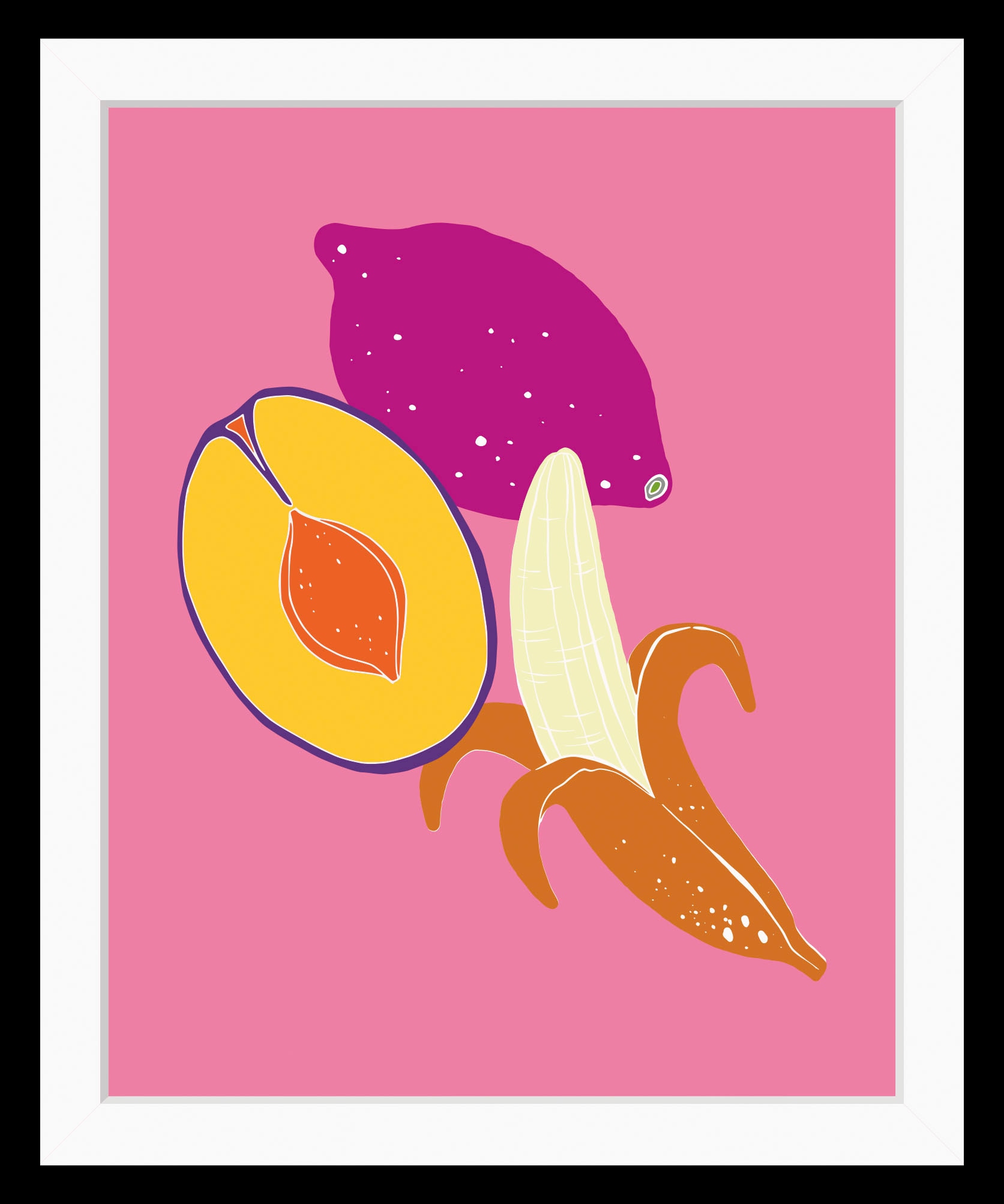 Image of queence Bild "Conchita" Essen Figuren Kunst Lebensmittel Obst Obst Bilder 1 Stk. tlg. HD Premium Poster-Druck inkl. Holzrahmen
