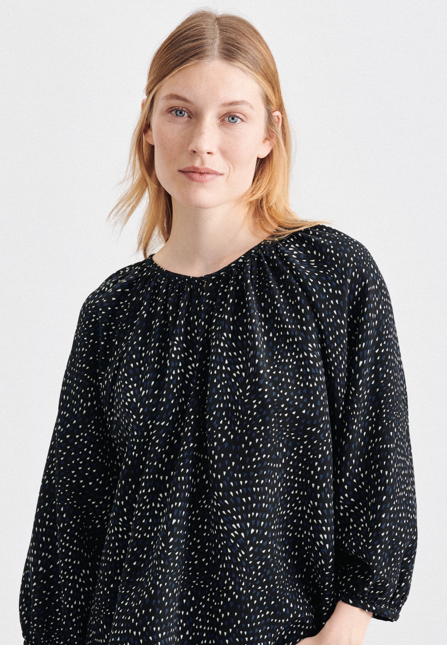 seidensticker Chemisier à chemise »Schwarze Rose« 3/4-Arm Rundhals Druck