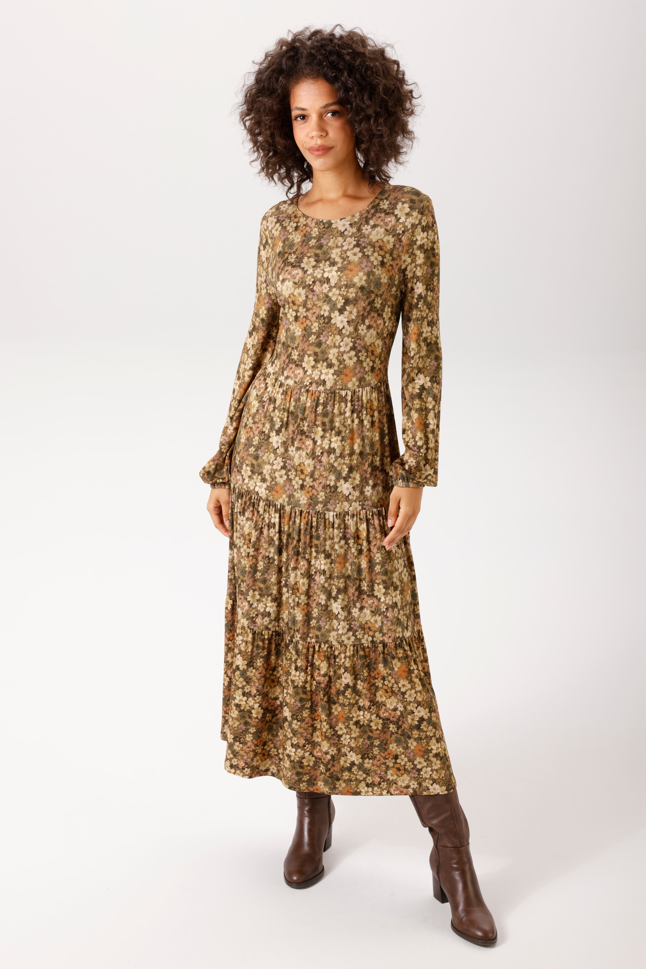 Image of Aniston CASUAL Midikleid - allover mit kleinen Blüten bedruckt - NEUE KOLLEKTION