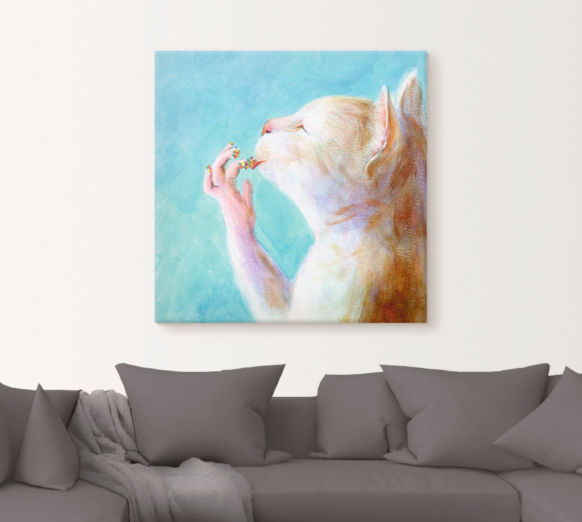 Artland Leinwandbild »Naschkatze« Haustiere 1 Stk. tlg. als Leinwandbild, Poster, Wandaufkleber in verschied. Grössen