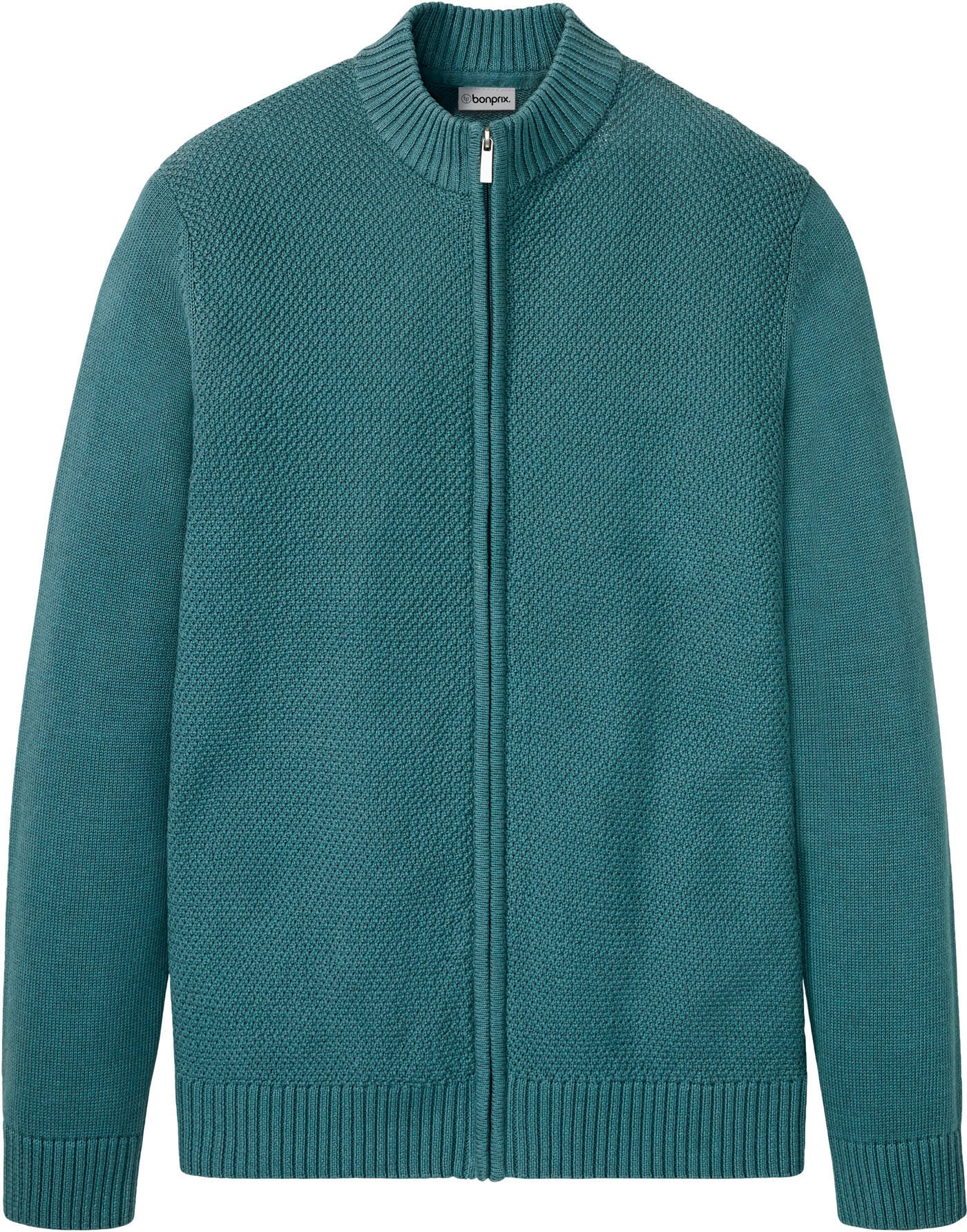 bonprix Strickjacke »Feinstrickjacke aus reiner Baumwolle« Regular fit, Feinstrick, mit Stehkragen, aus Baumwolle