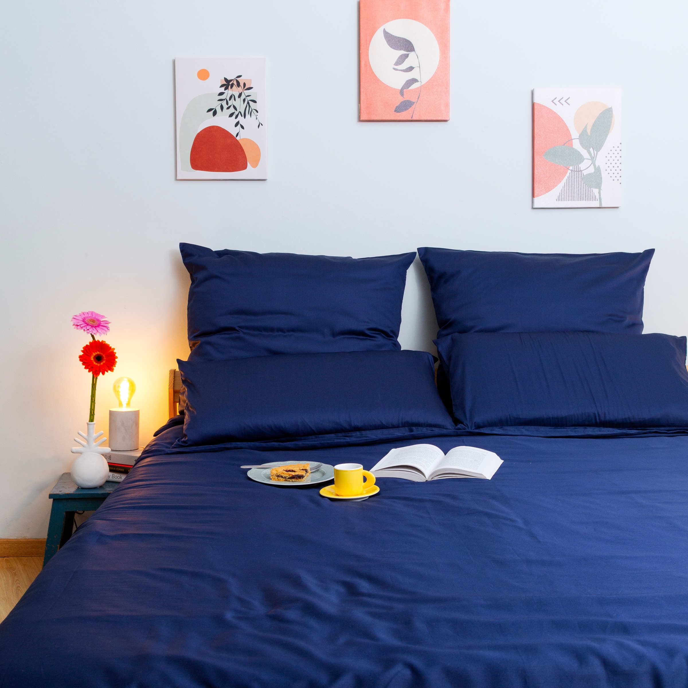 Wolkenfeld Kissenbezug "Mako-Satin Baumwolle Kopfkissenbezug - Premium Kissenbezug" Größe 80x80 und 40x80 cm; versteckter Reißverschluss