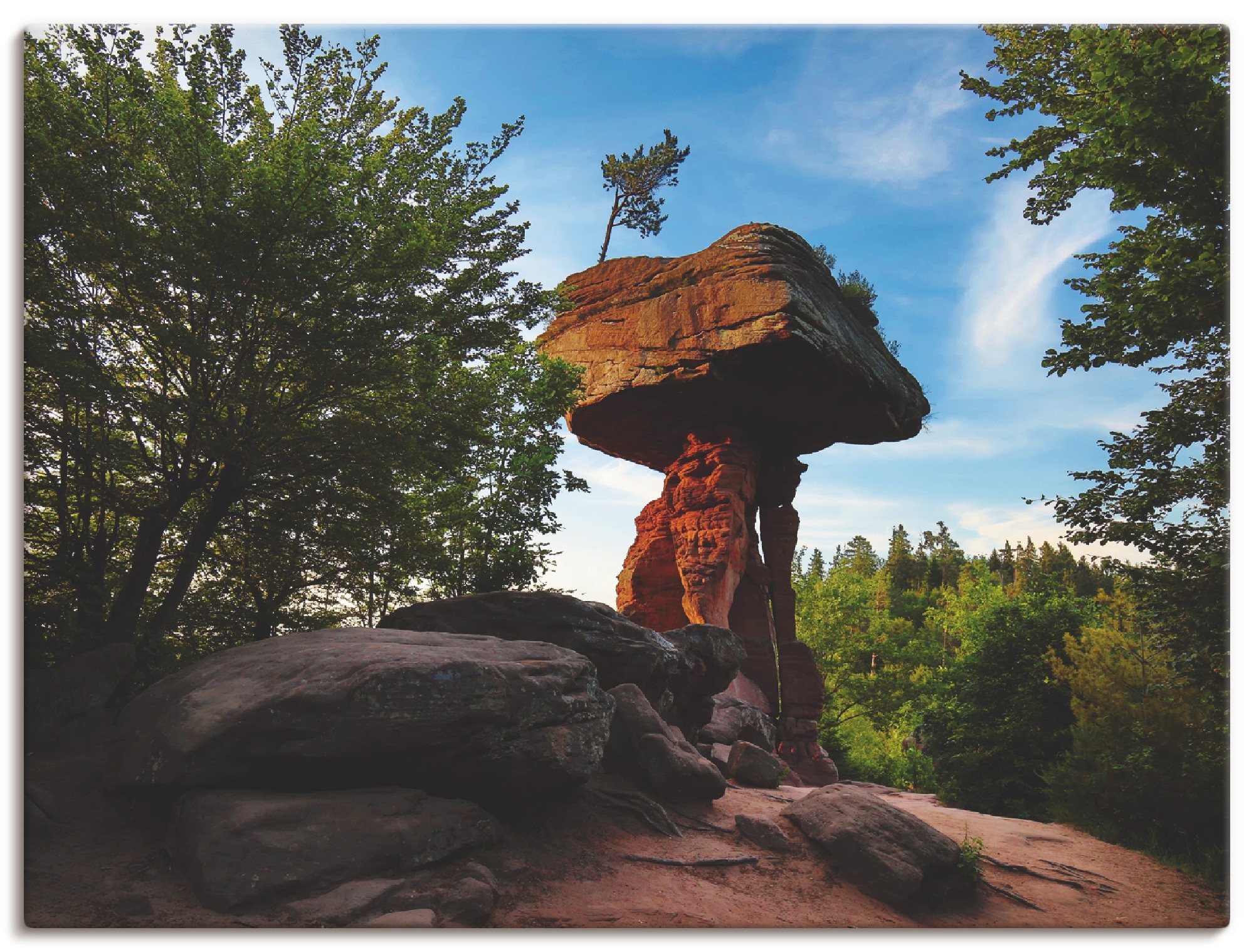 Leinwandbild »Teufelstisch«, Felsen, (1 St.), auf Keilrahmen gespannt