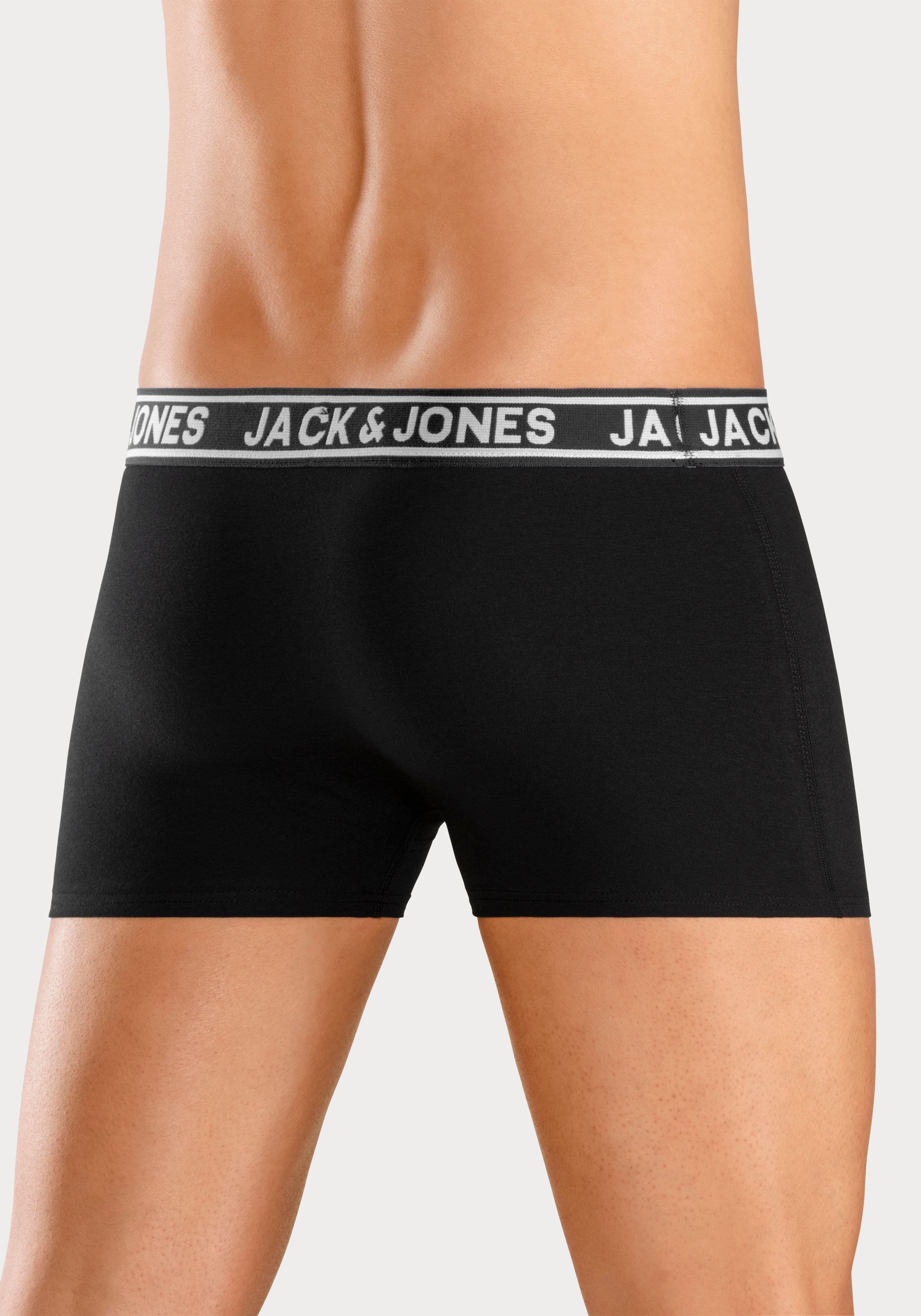 Jack & Jones Trunk »JACCRISP im 6er Pack mit Logobund und Stretchkomfort«, (Packung, 6 St.), unifarben mit Farbeinsatz, modisch, eng anliegend, Baumwollmischung