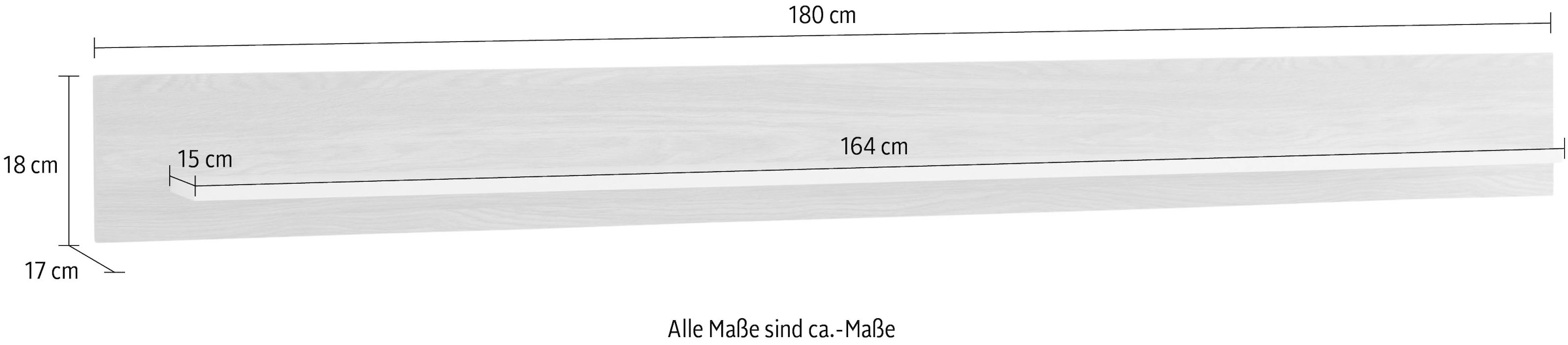 GOODproduct Wandboard »Brest, Wandregal im Landhausstil, Hängeregal mit Ablagefläche« vielseitig einsetzbar, zeitlos, 180 cm breit