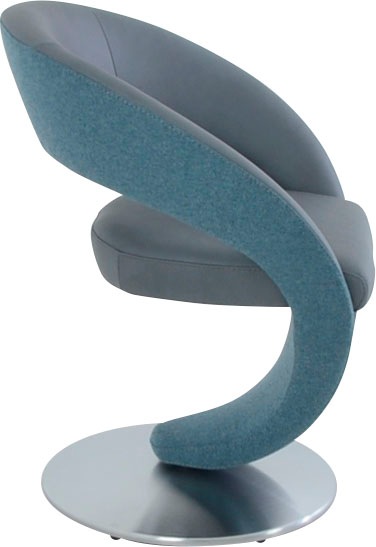 K+W Komfort & Wohnen Chaise de salle à manger »Wave, Drehstuhl« () Fauteuil pivotant design, plateau tournant en métal aspect inox, combinaison de couleurs