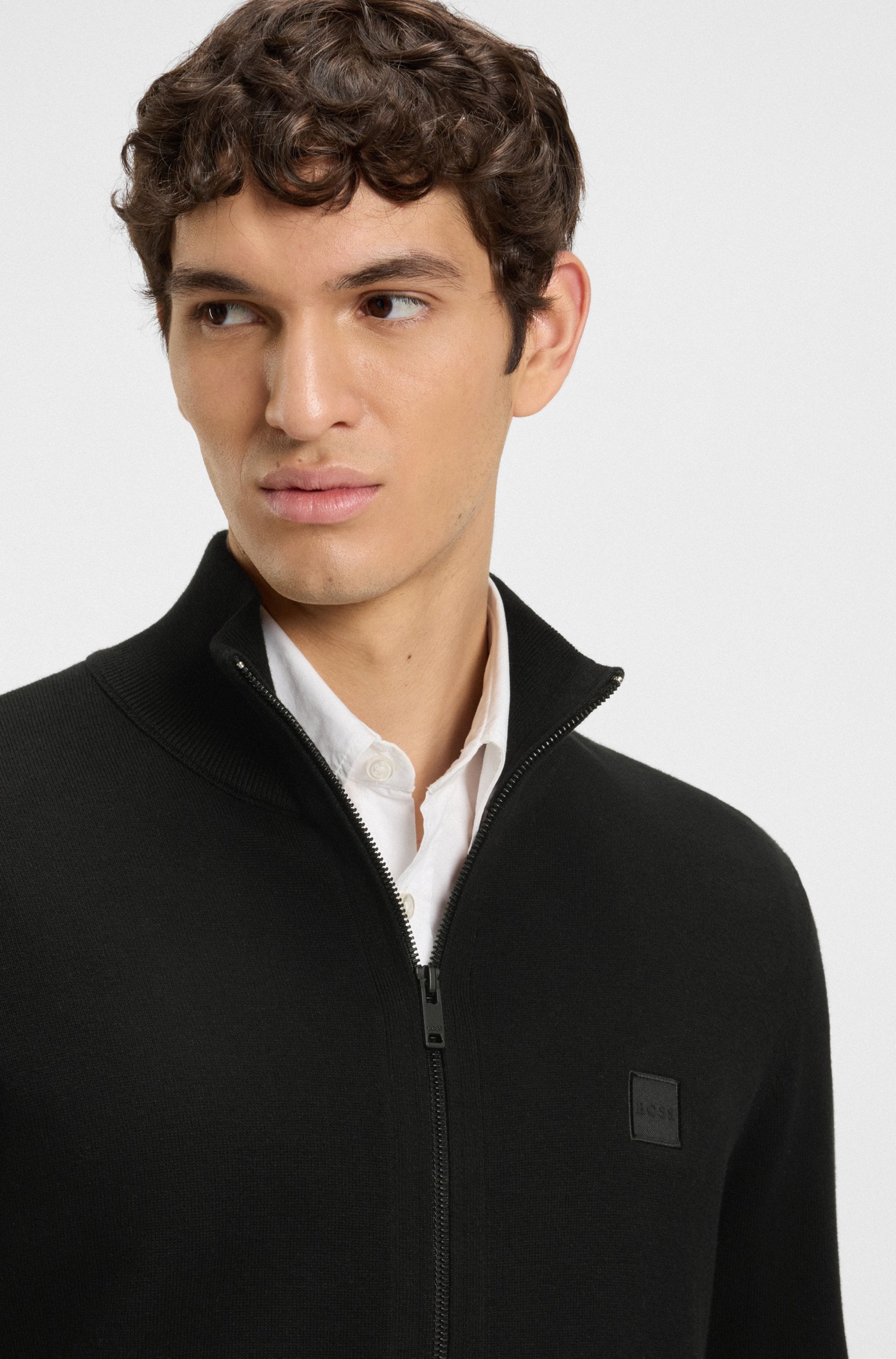 BOSS ORANGE Veste en tricot »Kanozip« mit Reissverschluss