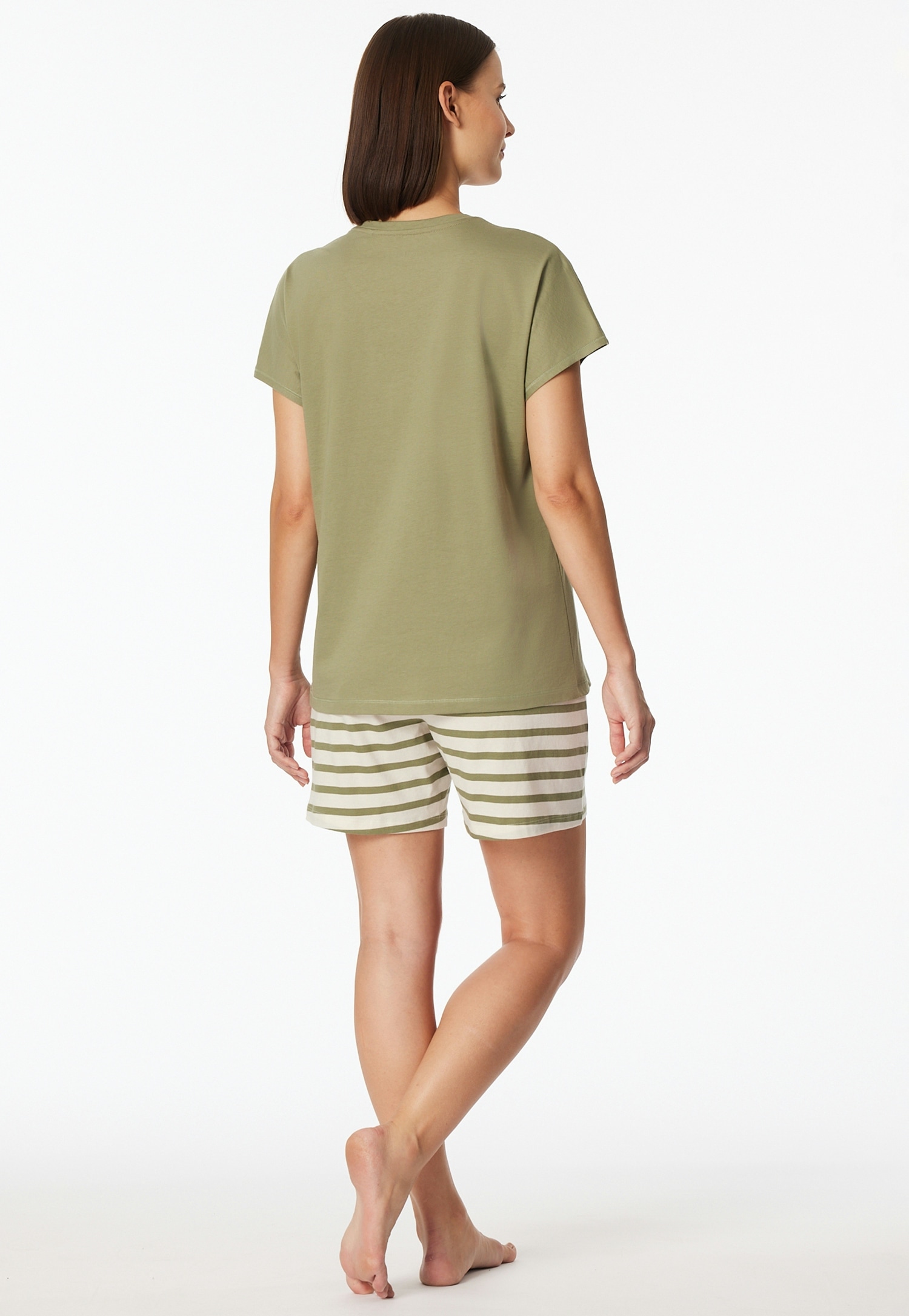 Schiesser Shorty »Casual Essentials« 2 mit unifarbenem Shirt und gestreifter Hose