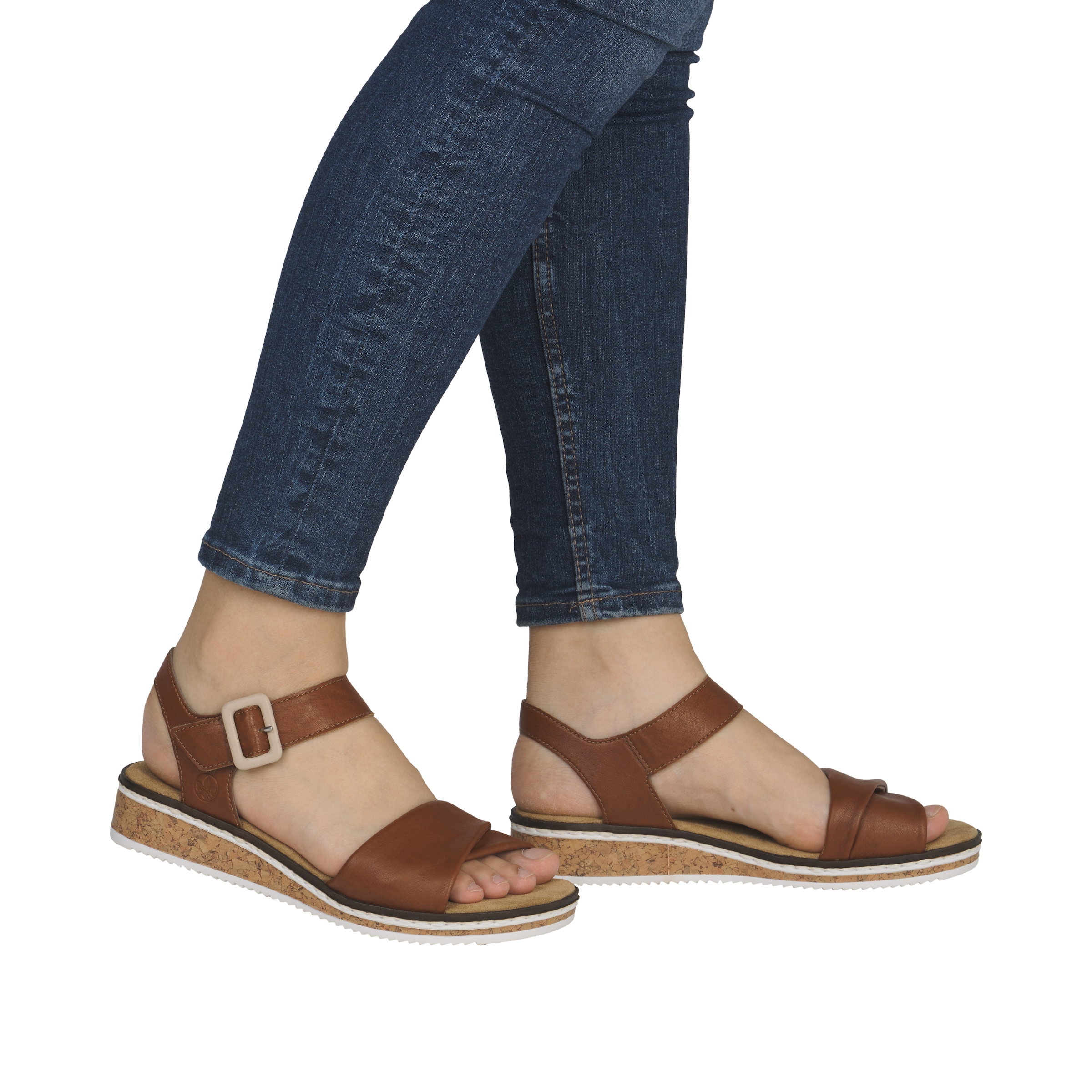 Rieker Sandales  sandale compensée, chaussure d'été, chaussure de vacances avec bride auto-agrippante
