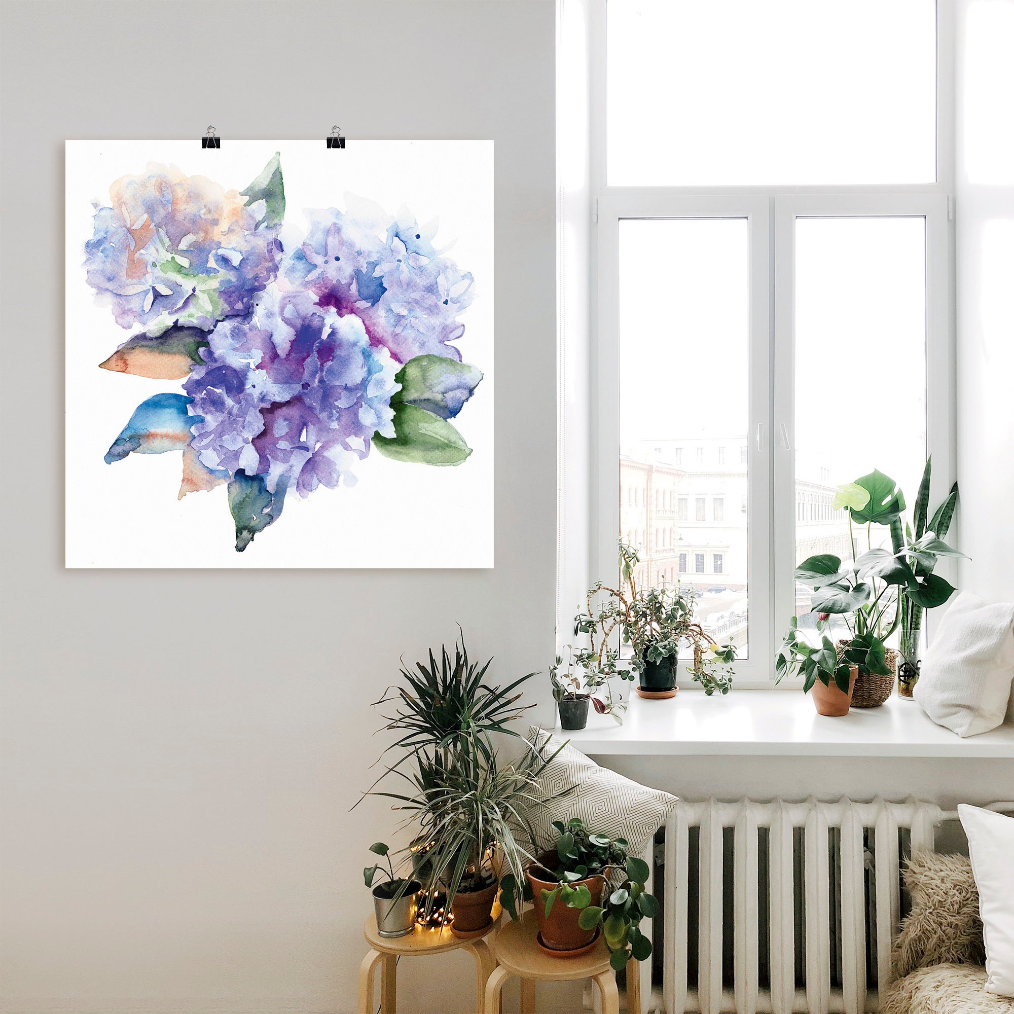 Artland Wandbild »Hortensien«, Blumen, (1 St.), als Leinwandbild, Poster in verschied. Grössen
