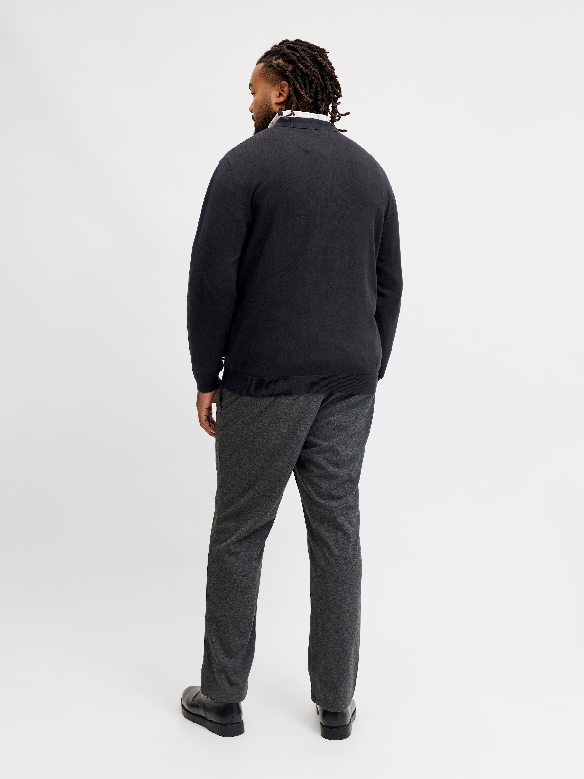 Jack & Jones PlusSize Polokragenpullover »JJEBASIC KNIT LS POLO SN PLS« Baumwolle, regular fit