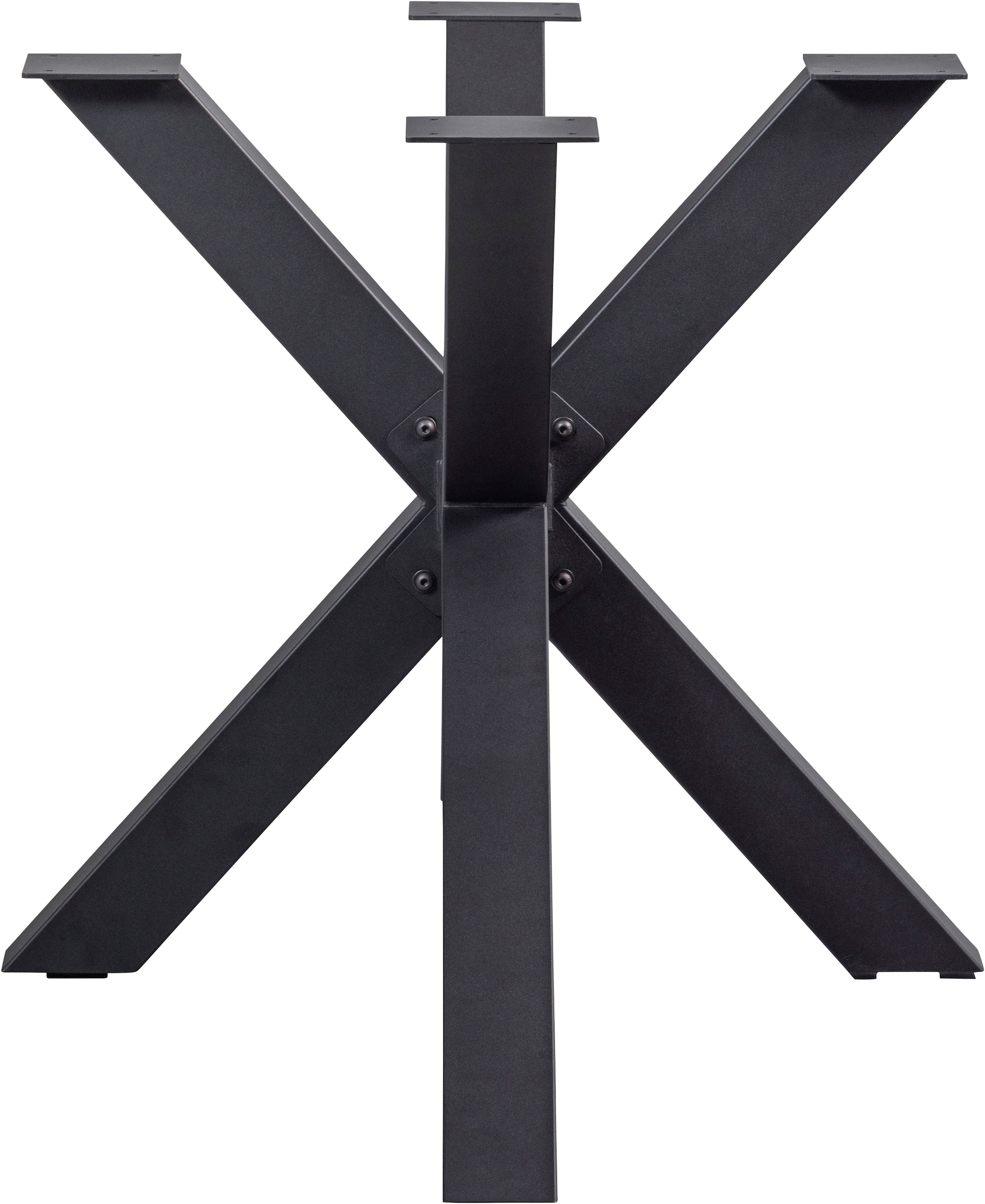 WOOOD Pied de table »Tablo Kreuzform Metall mit Pulverbeschichtung B 159 x T 77 x H 72 cm« Capacité de charge 150 kg, forme croisée compacte, facile à monter