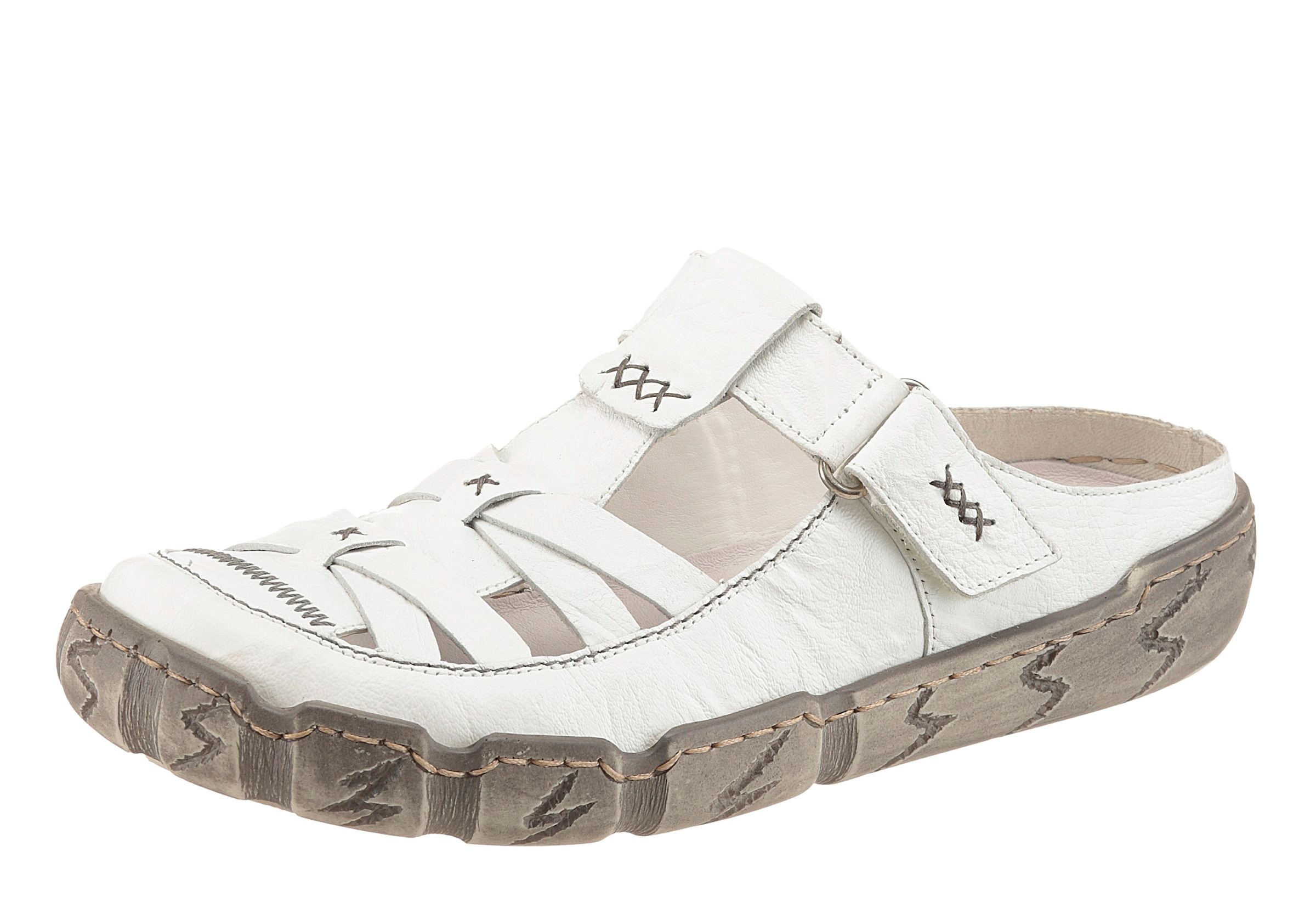 Image of Rieker Clog Sabot, Sommerschuh, Schlappen, Hausschuh mit Ziernähten