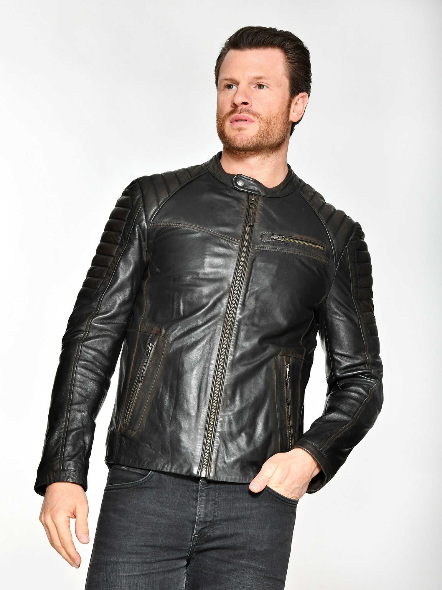 Lederjacke mit Absteppungen »Denis«