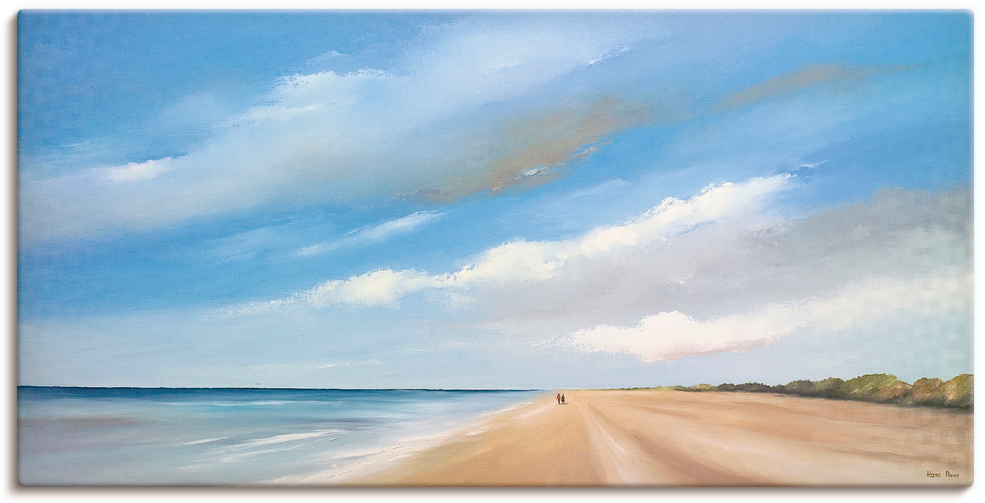Image of Artland Leinwandbild "Am Strand entlang III" Strand 1 Stk. tlg. auf Holzrahmen gespannt