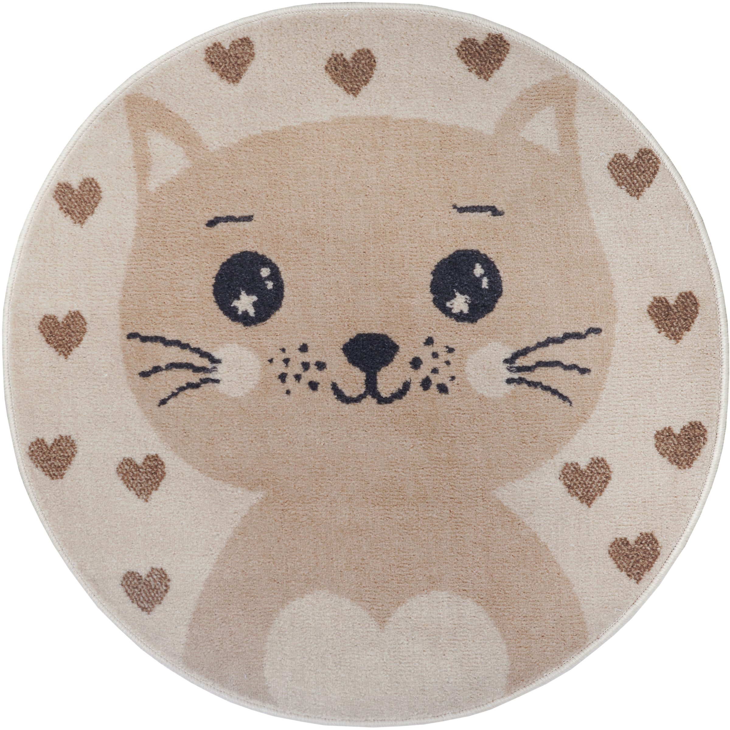 Image of HANSE Home Kinderteppich "Adventures Cat" rund 8 mm Höhe Spielteppich, fest, Kinderzimmer, Kurzflor, Spielunterlage