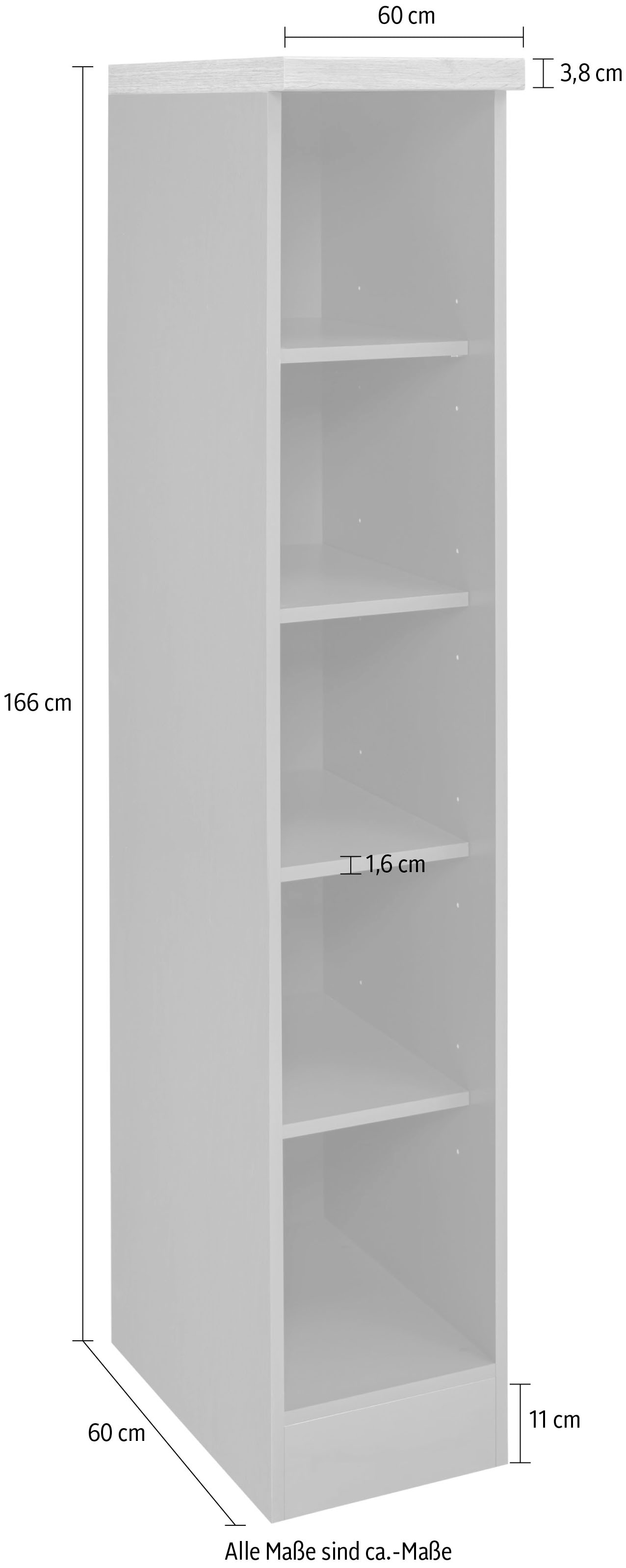 KOCHSTATION Standregal »KS-Bruneck« Breite 30 cm