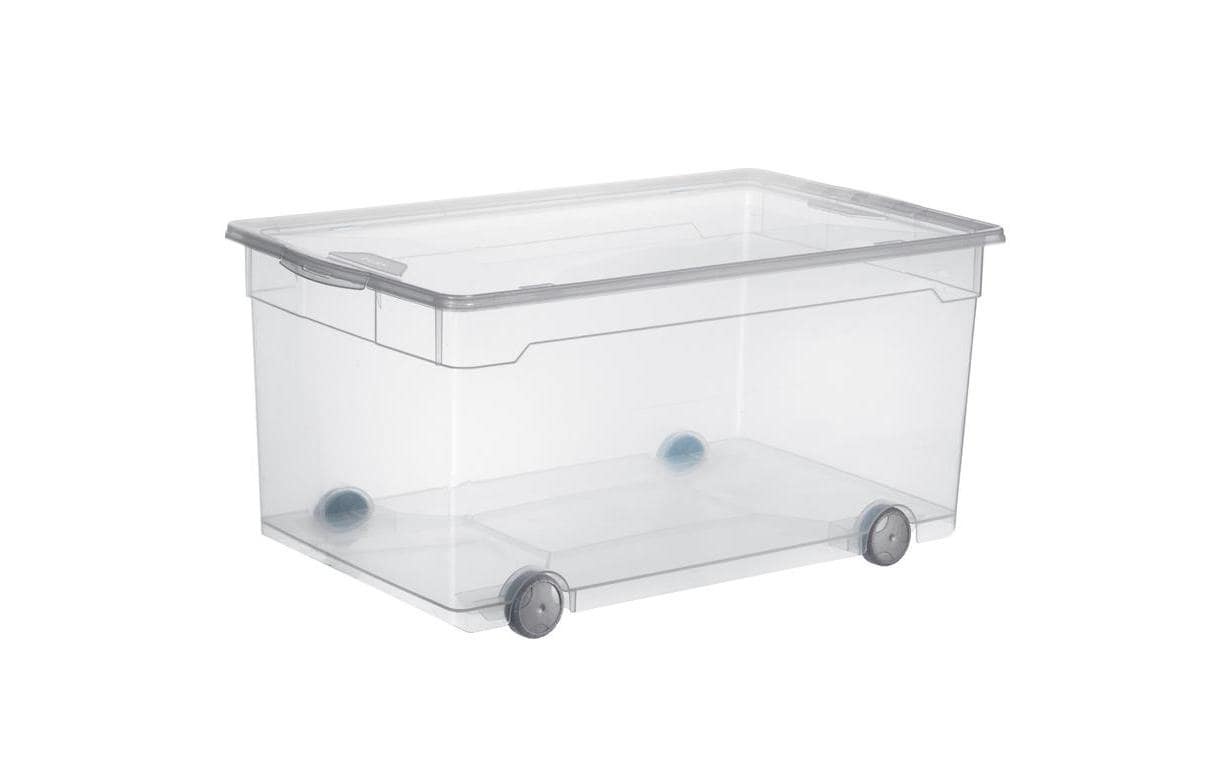 ROTHO Aufbewahrungsbox »Clearbox mit Rollen 63 Liter«, (1 St.)
