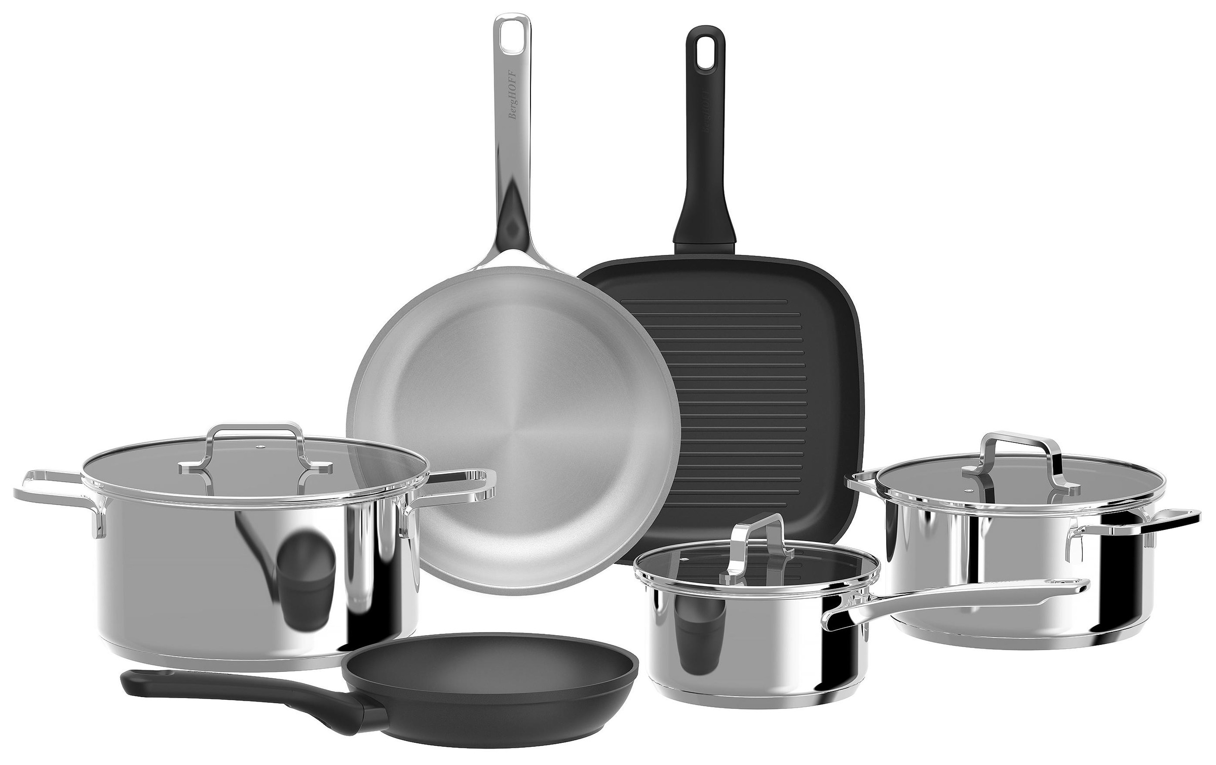 Image of BergHOFF Kochtopf "HELIX 9-teilig" Aluminium Edelstahl
