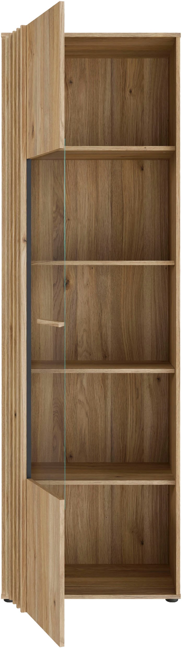 FORTE Vitrine »Forte Arank Vitrine 200 , Glastüre, Beleuchtung optional bestellbar« B/H/T 63,4/200,1/41,7 cm Lamellenoptik