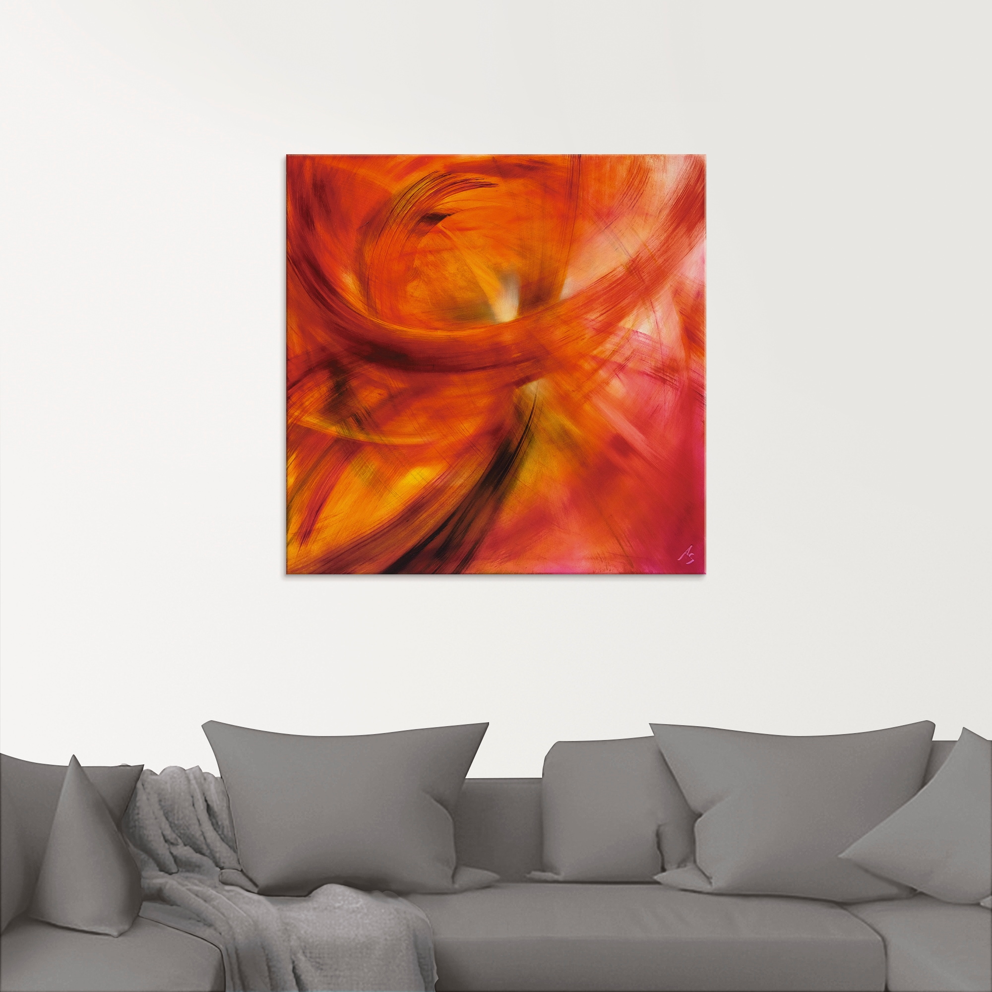 Artland Glasbild »Roter Lichtertanz«, Gegenstandslos, (1 St.), in verschiedenen Grössen