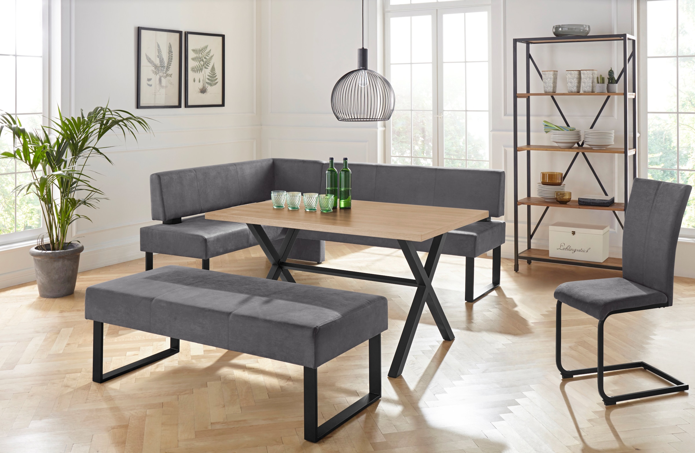 GOODproduct Banc »Oliver« Largeur 140 cm, avec armature métallique