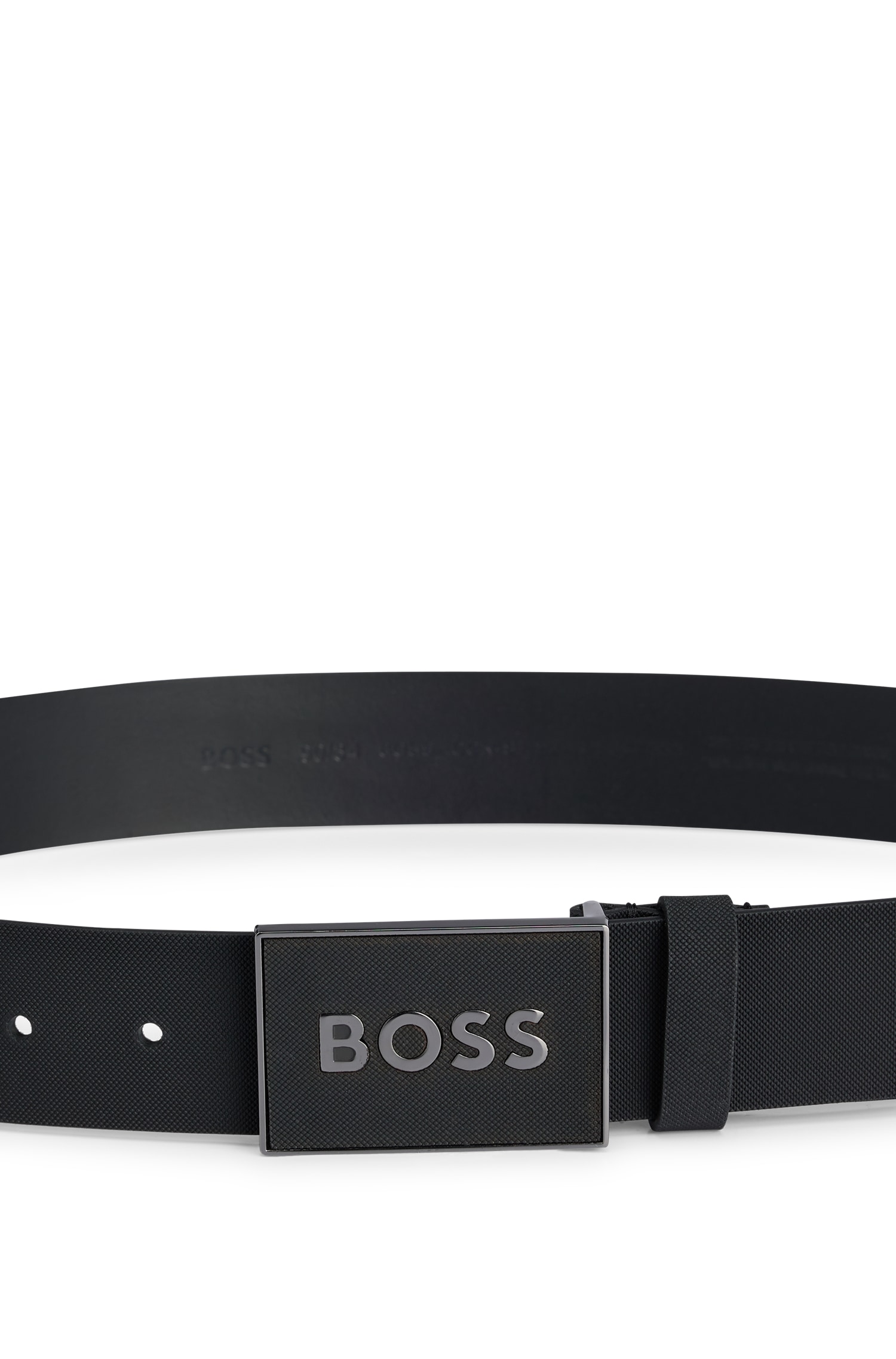 BOSS Ledergürtel »Boss Icon-S1 Sz40«, mit grossem BOSS Schriftzug auf der Schnalle