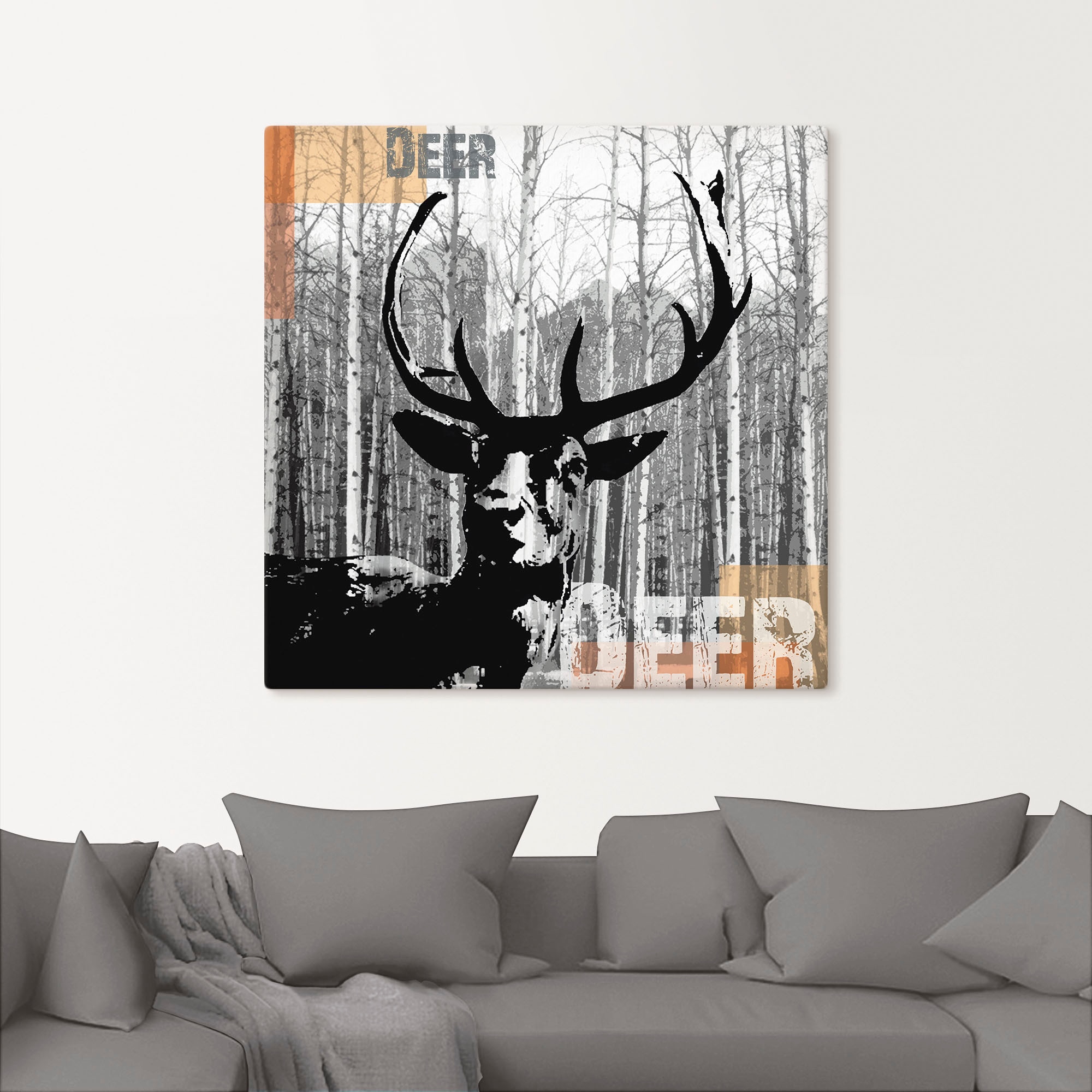 Artland Wandbild »Hirsch Collage« Wildtiere 1 Stk. tlg. als Leinwandbild, Poster, Wandaufkleber in verschied. Grössen