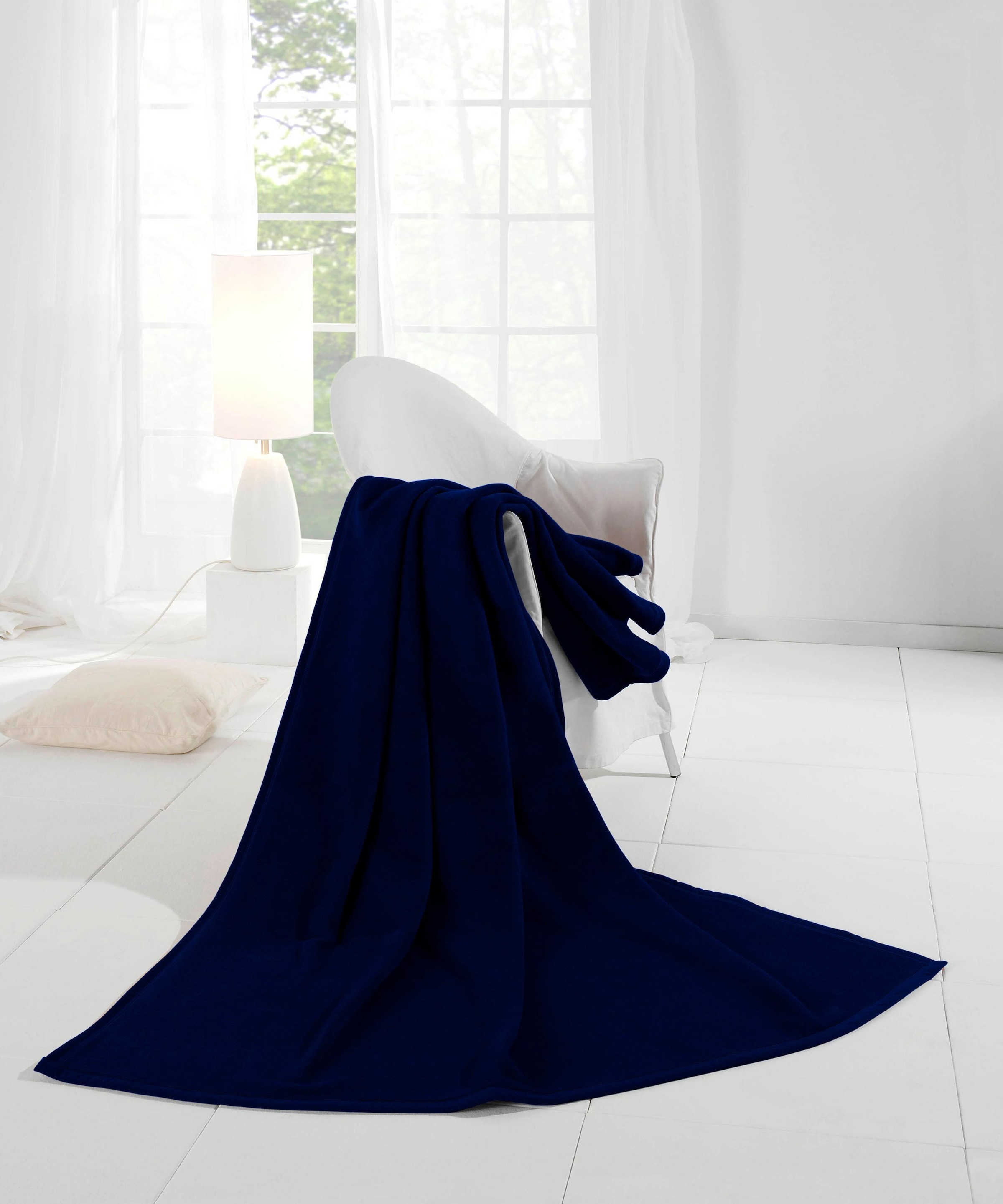 Biederlack Wohndecke »Cotton Home«, im Uni Design, Kuscheldecke