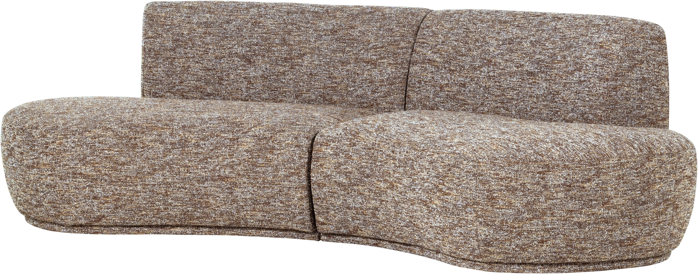 WOOOD 4 places »Batavier 4-Sitzer Melange-Webstoff halbrunde Form B254 x T122x H74 cm« Capacité de charge 320 kg, excellente résistance à l'usure, avec coussin décoratif