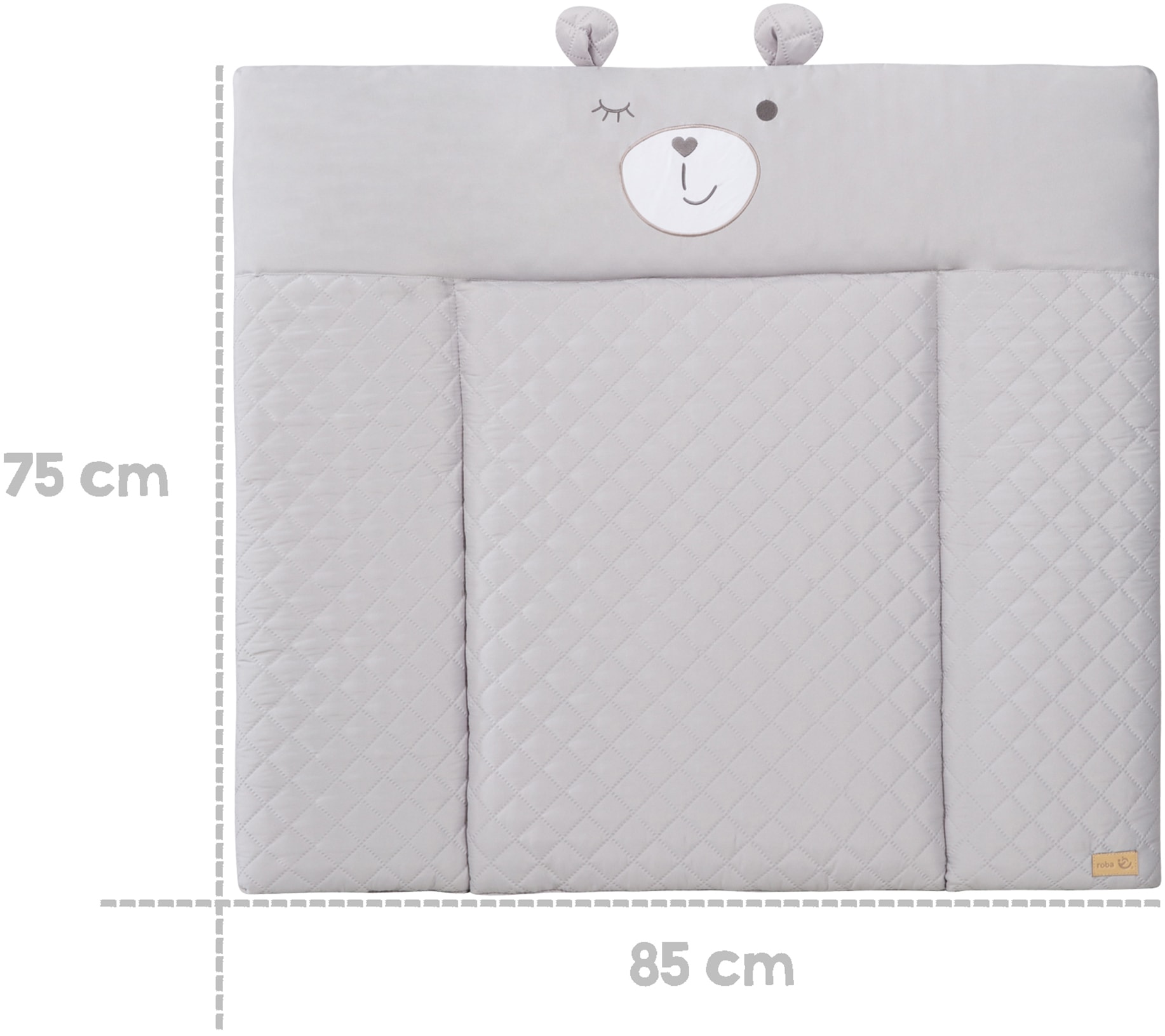 roba® Wickelauflage »Style, Soft, silberfarbengrau«, mit aufgesticktem Gesicht