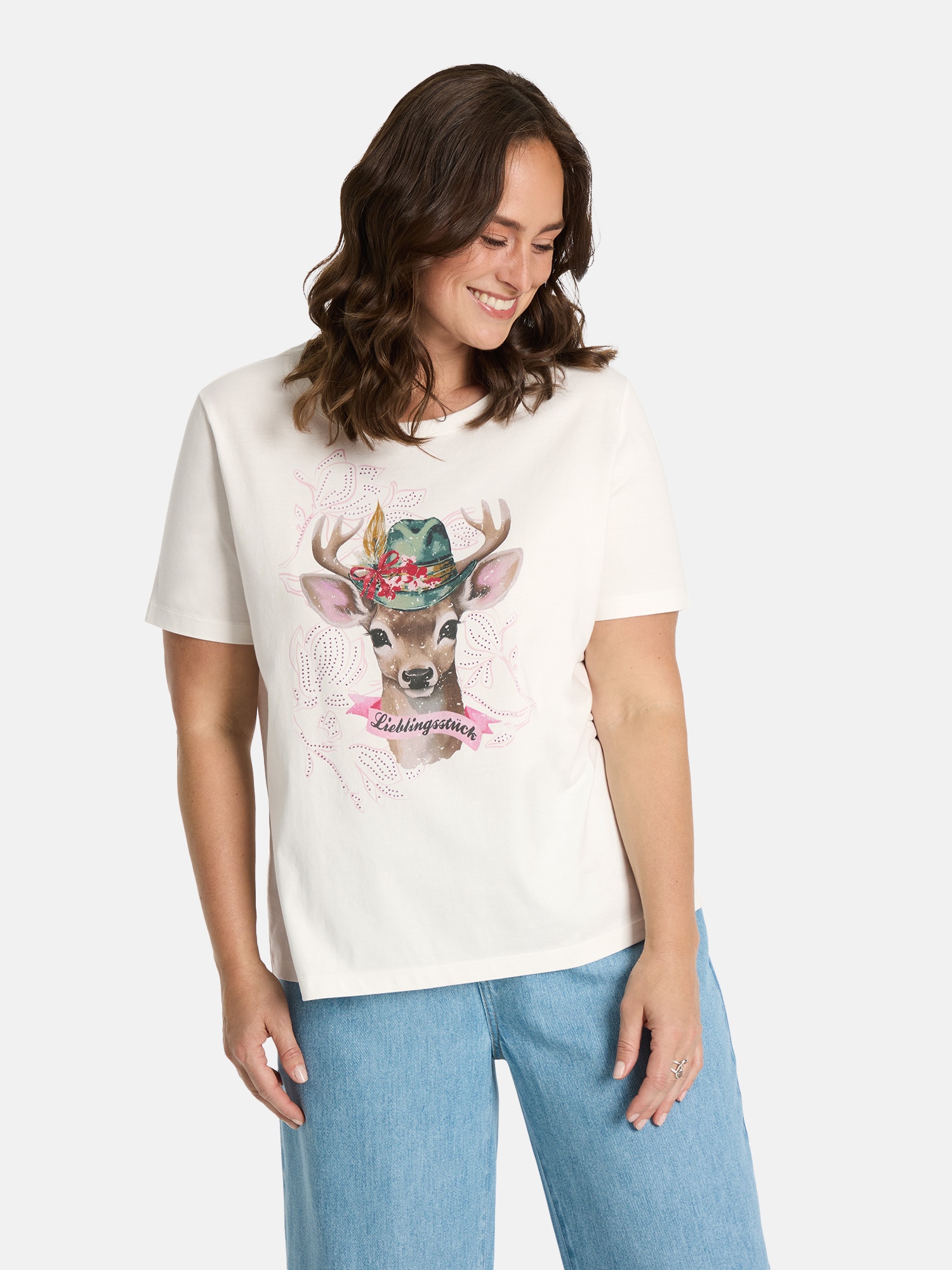 Lieblingsstück Print-Shirt »Cara«, in Rundhalsform mit Hotfix Frontmotiv