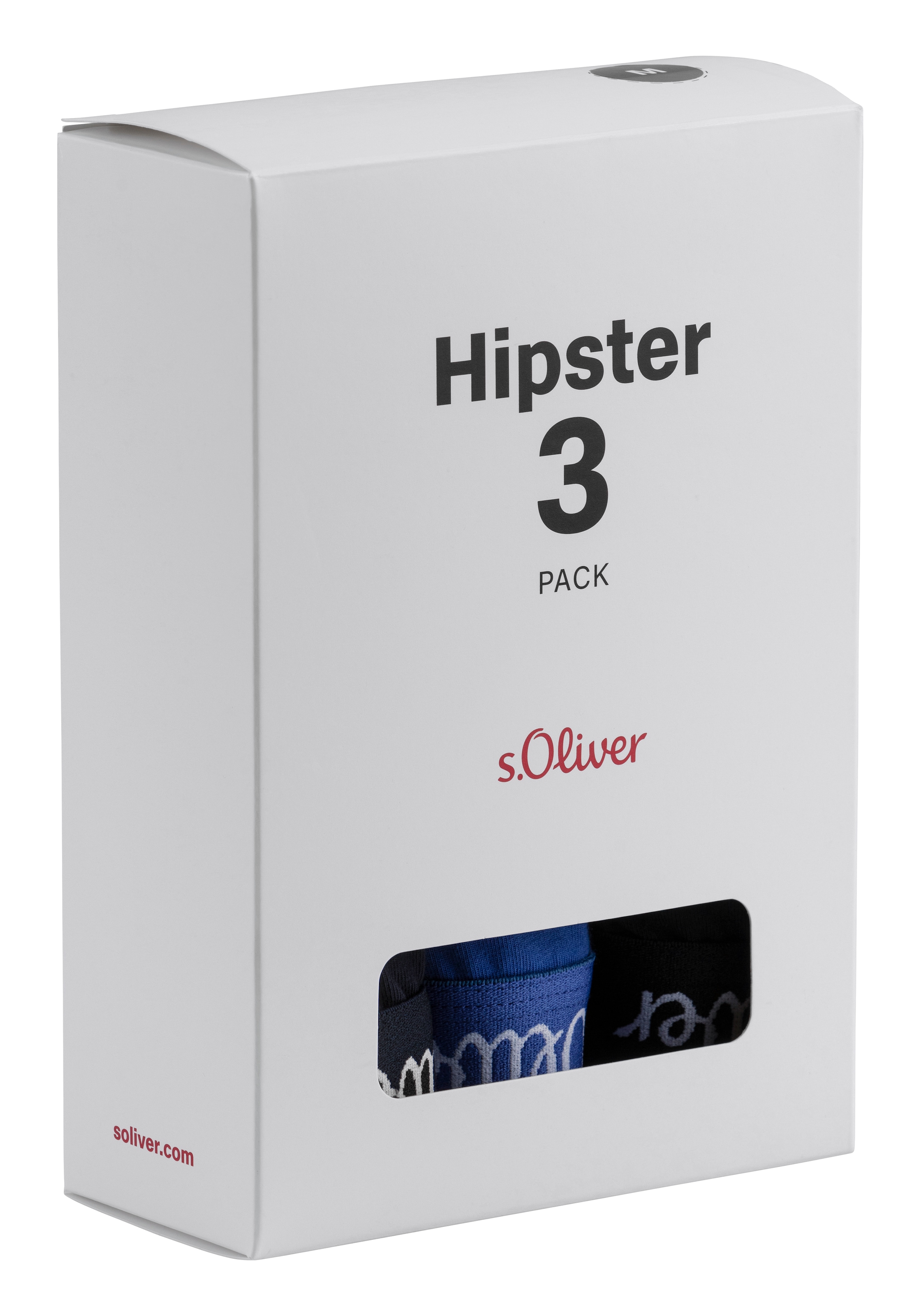 s.Oliver Hipster Packung, 2 Stk. mit farblich passendem Logo-Webbund