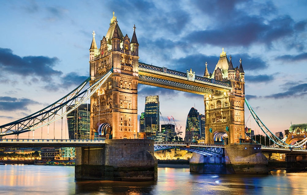 Image of Bönninghoff Leinwandbild "Wandbild TOWER BRIDGE 60x90 cm – Leinwandbild Keilrahmen Deko modern" Brücken Gebäude Grossbritannien London Skyline Stadt Städte 1 Stk. tlg. auf Keilrahmen gespannt