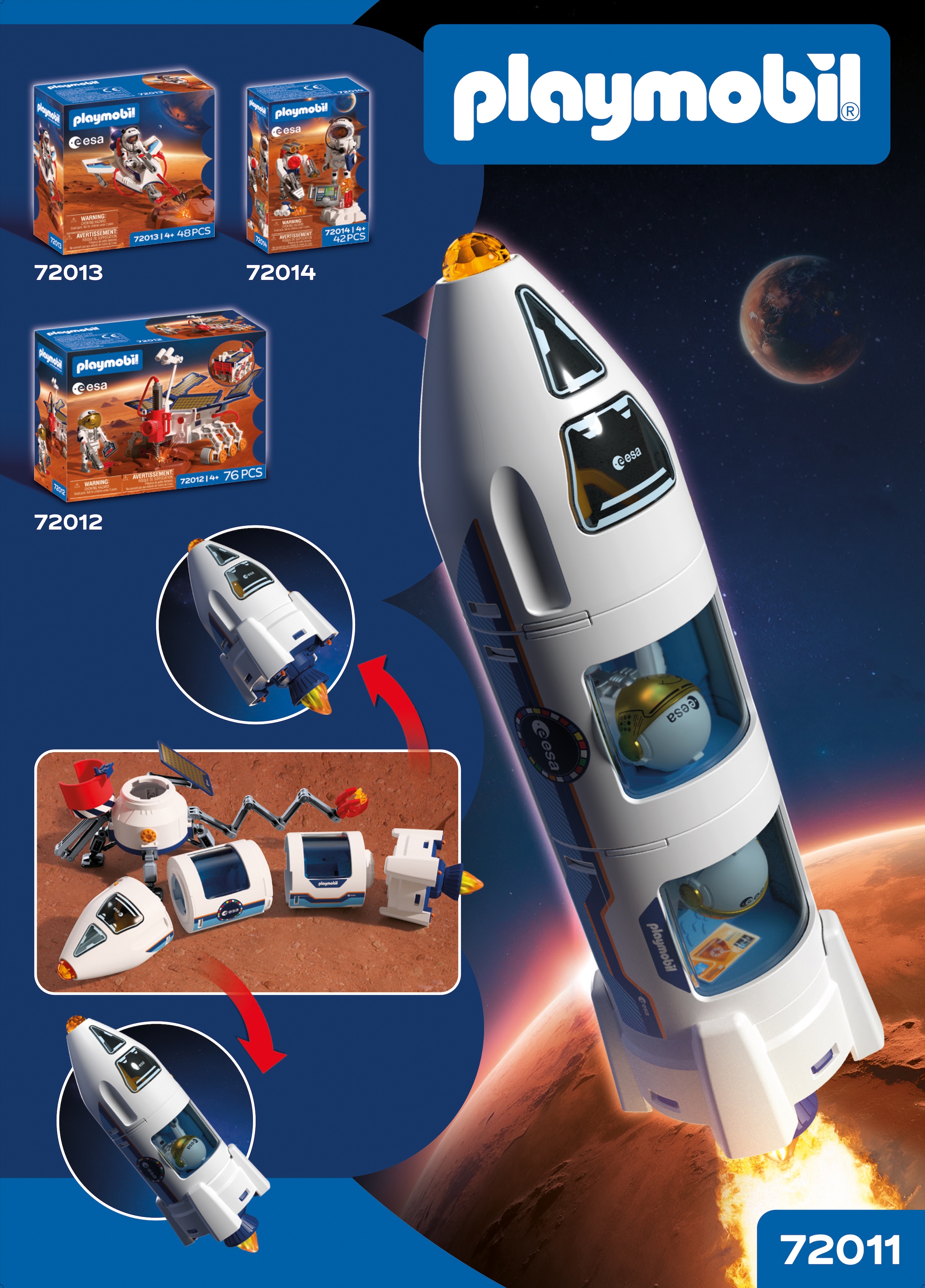 Playmobil® Konstruktions-Spielset »ESA: Mars-Forschungsrakete (72011), City Action« Made in Europe
