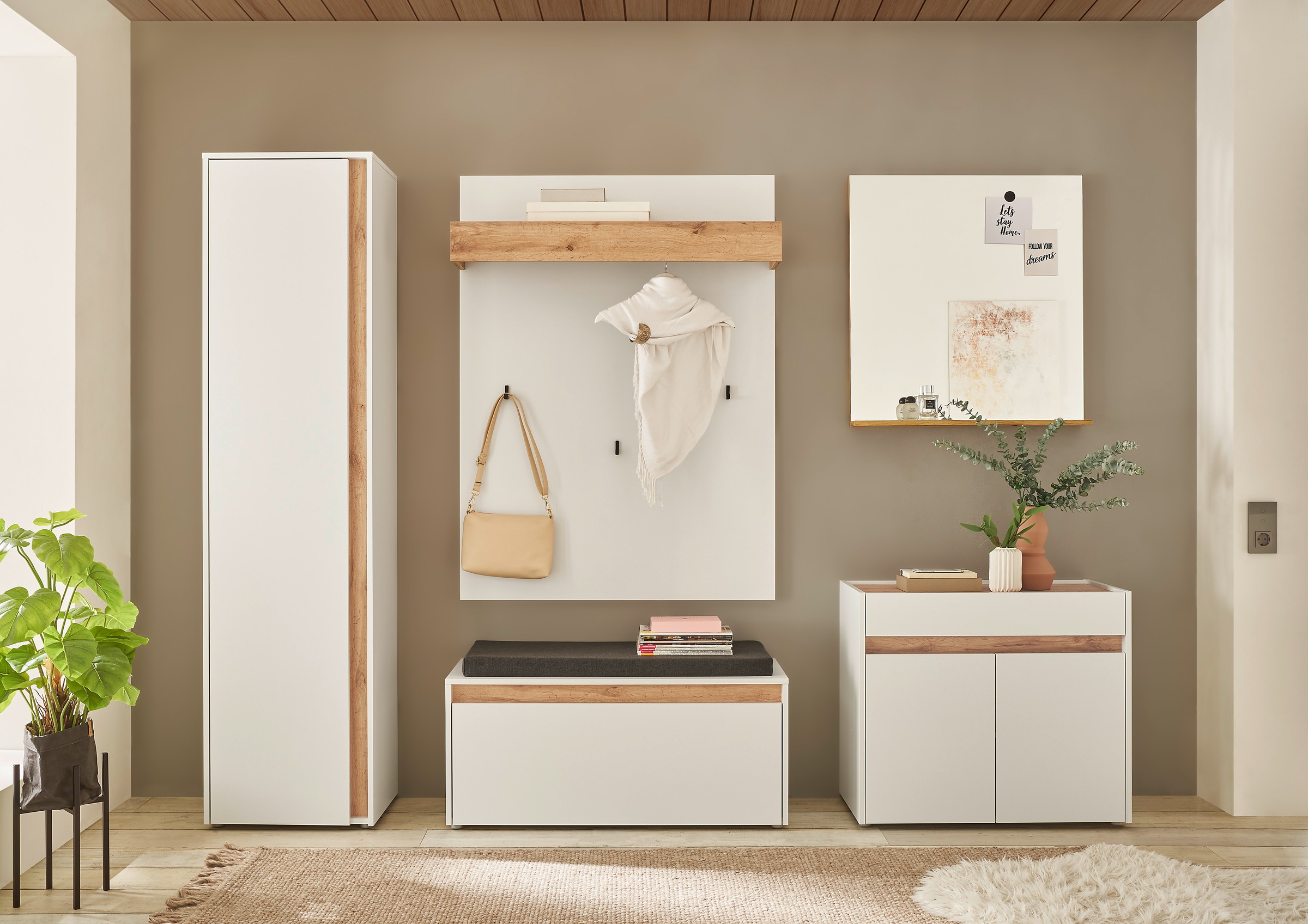 Image of Home affaire Garderoben-Set "GIRON/CiTY, moderne Garderobe, Komplettset mit viel Stauraum" Komplett-Set, 5 Stk. tlg.