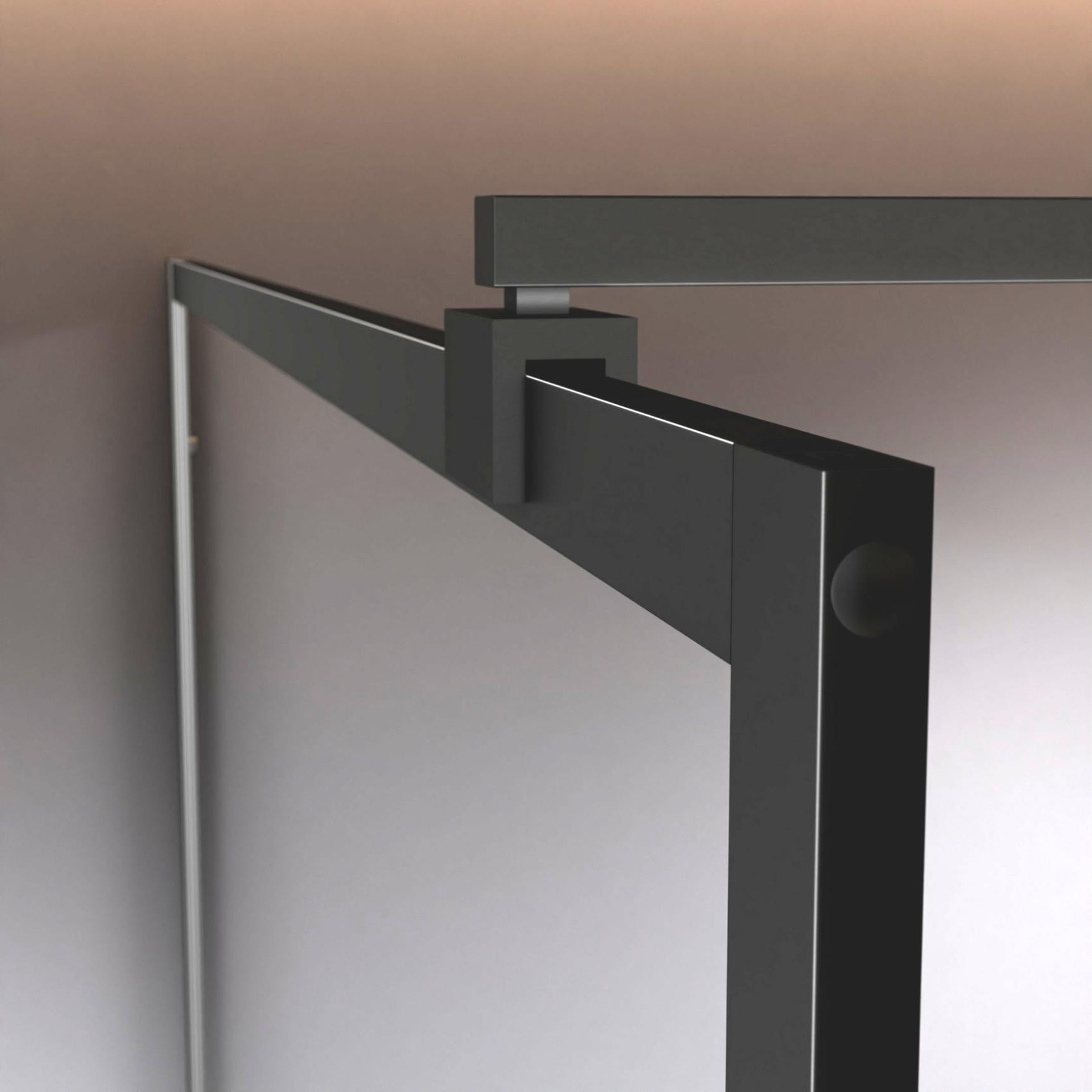 welltime Walk-in-Dusche »Walk-In Foggy Black« Milchglaseinsatz für perfekten Sichtschutz