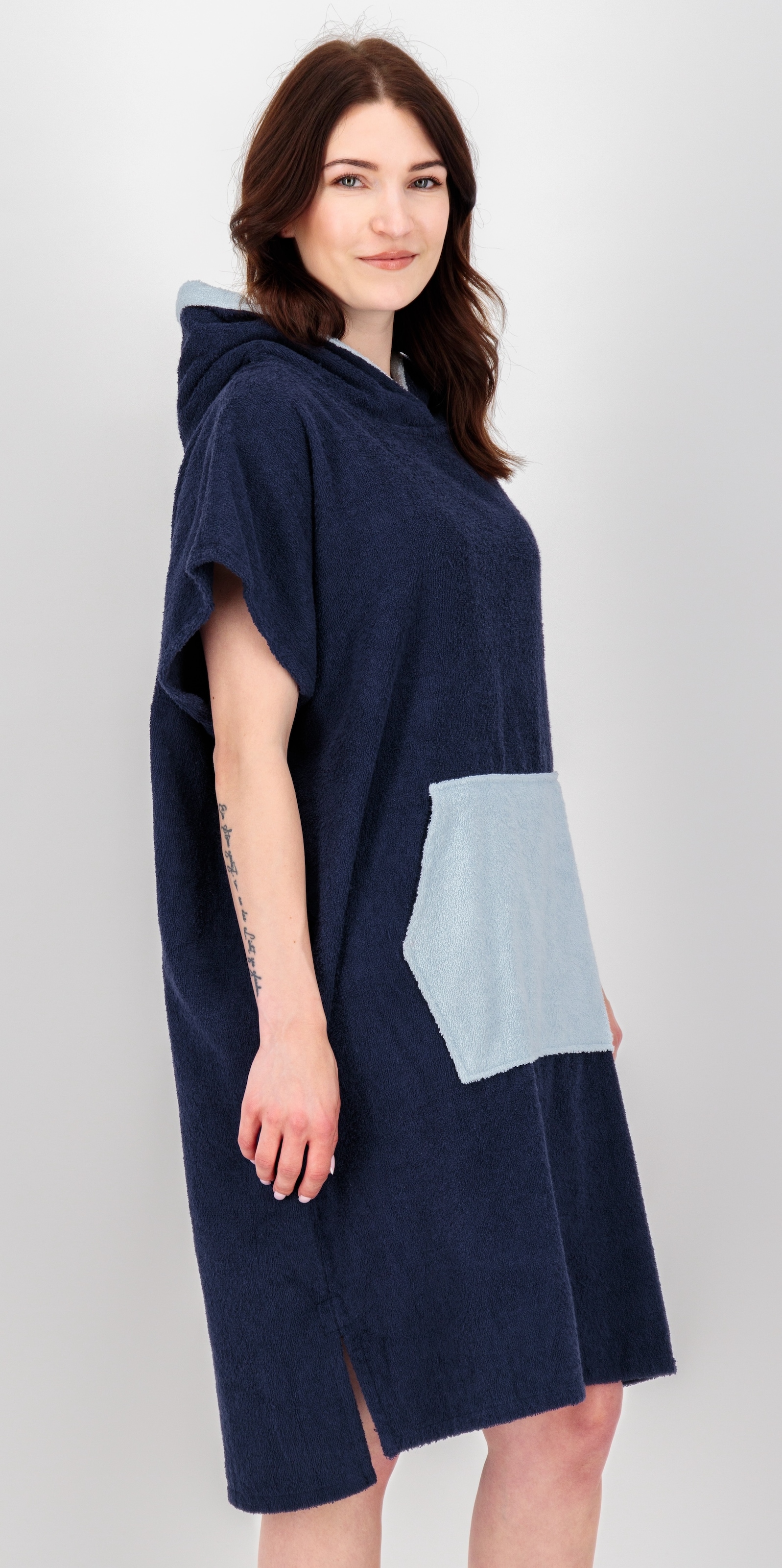 DEPROC Active Poncho »Badeponcho PARLEE BEACH« avec capuche poncho de bain avec grande poche kangourou et poche intérieure