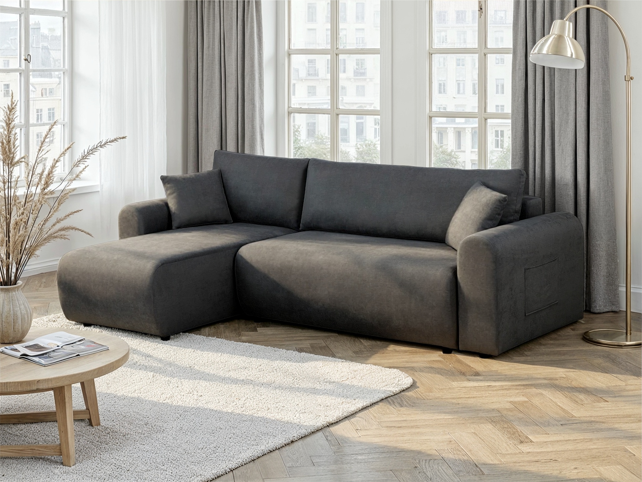 GOODproduct Ecksofa »JONAA L-Form, 241cm - OTTO. Verlässliche Qualität.« 133/200cm, Recamiere links/rechts, Bettkasten, Cord u. Struktur
