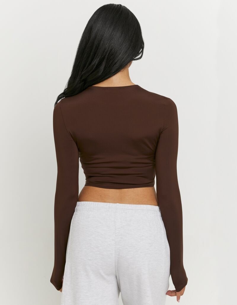 Tally Weijl T-shirt à manches longues »STSPAPRETTY2« Materialmix, Basic Shirt, bauchfrei in schlichter Optik